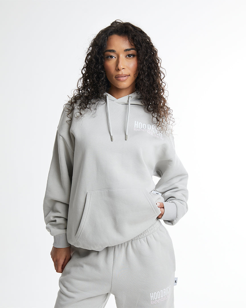 Flex Oversized Hoodie - Grey/White/Pink