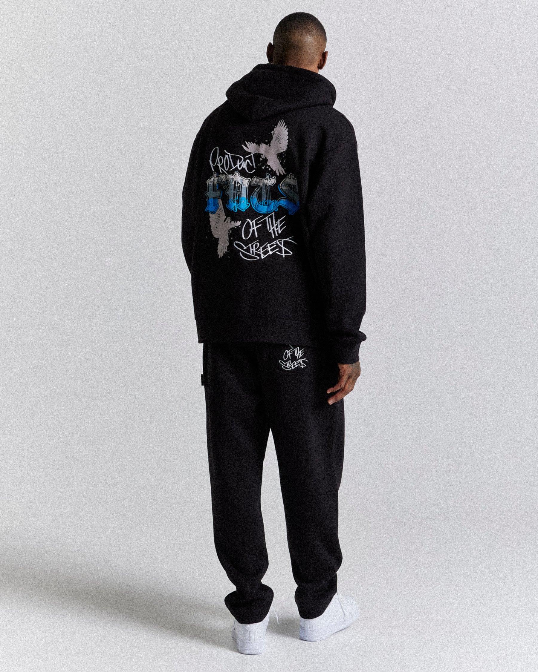 Rise Oversized Joggers - Black/White/Blue