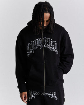 Ritual Oversized Zip Hoodie - Black/White