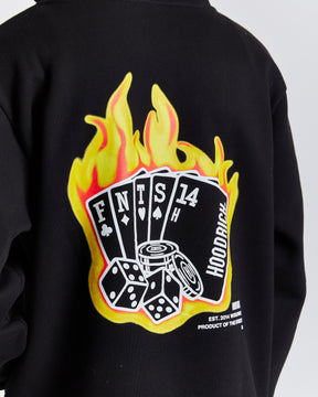 Luck Hoodie - Black/White/Orange