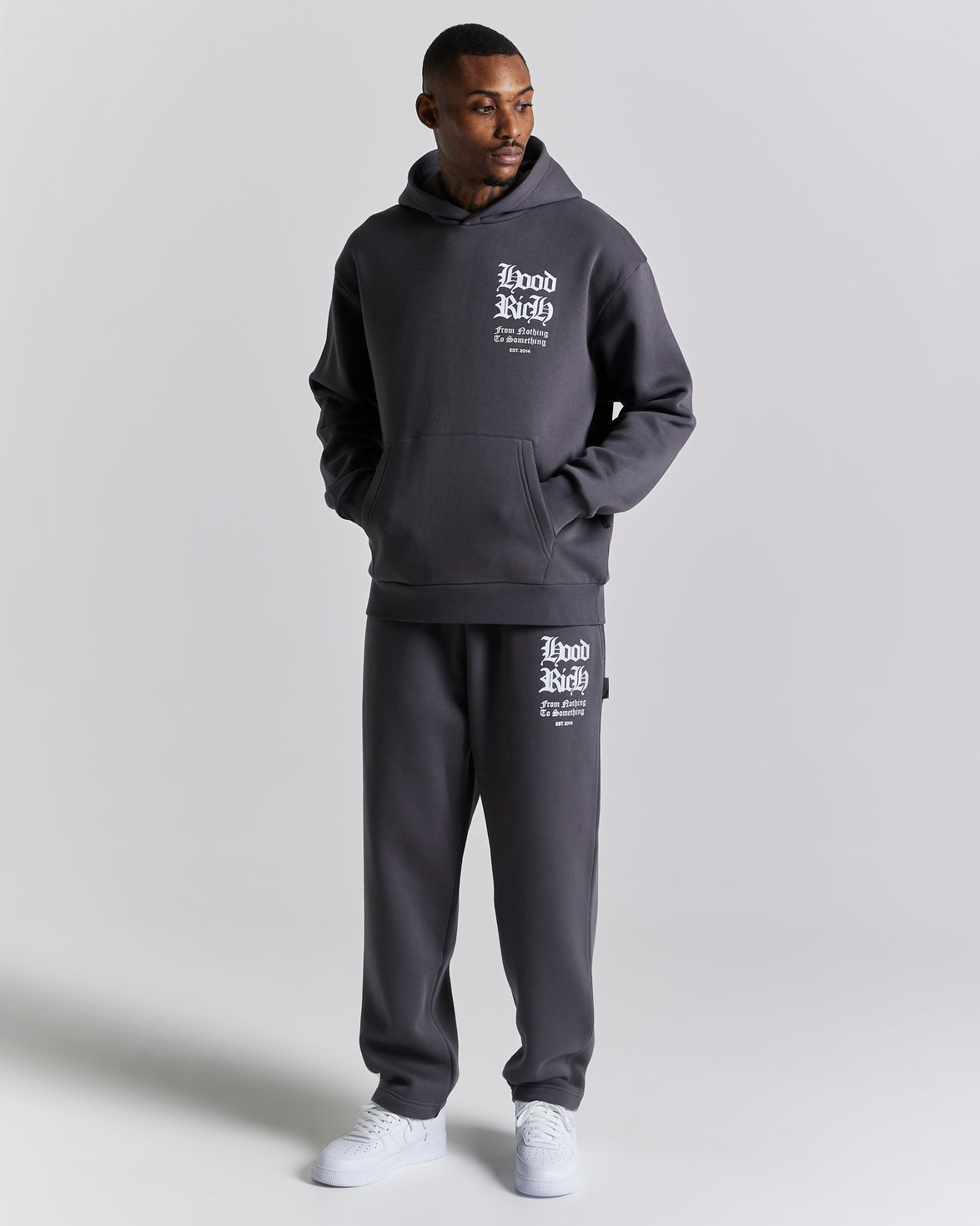 Asphalt Oversized Joggers - Grey/White