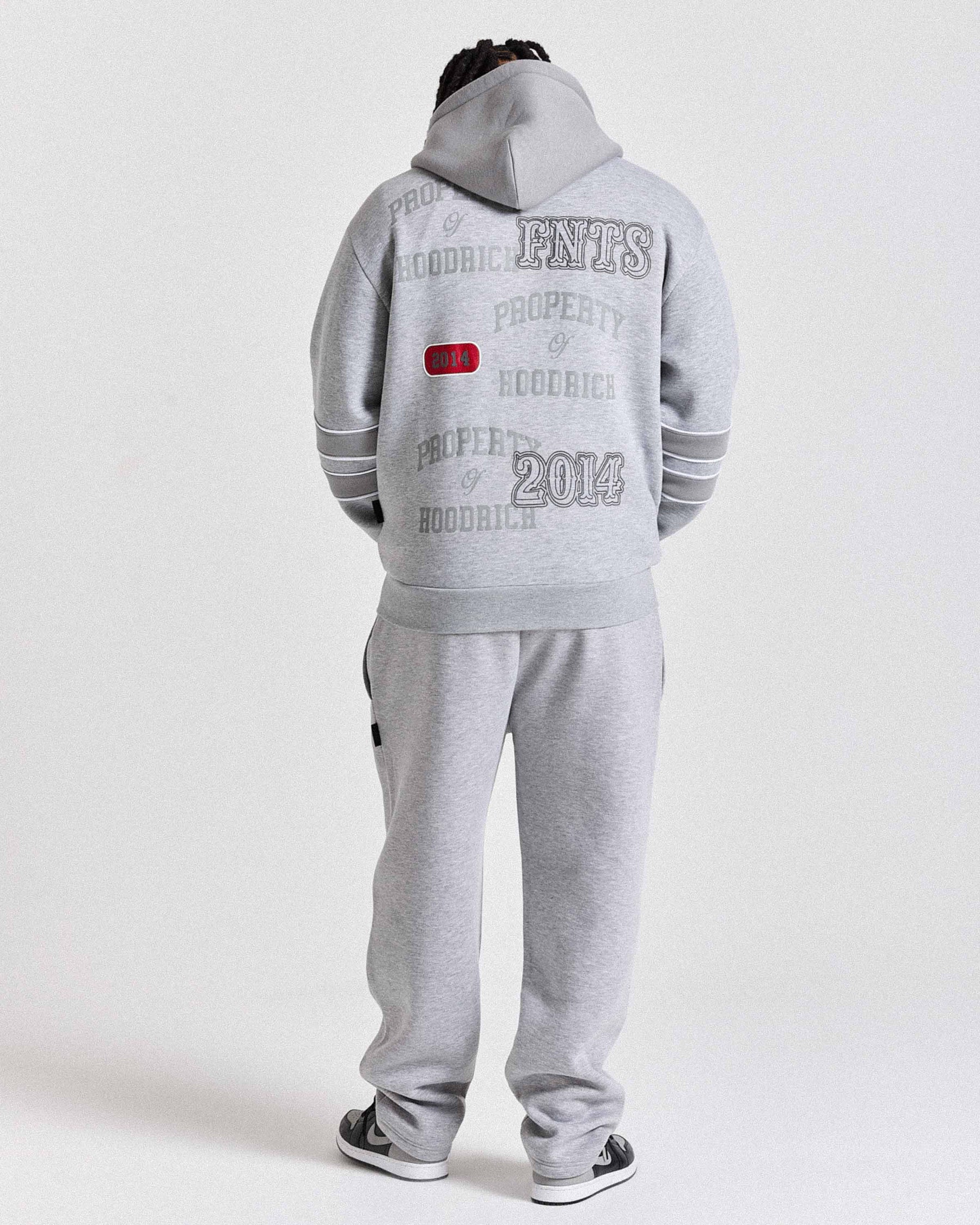 Felpa con cappuccio oversize Varsite - Grigio/Bianco