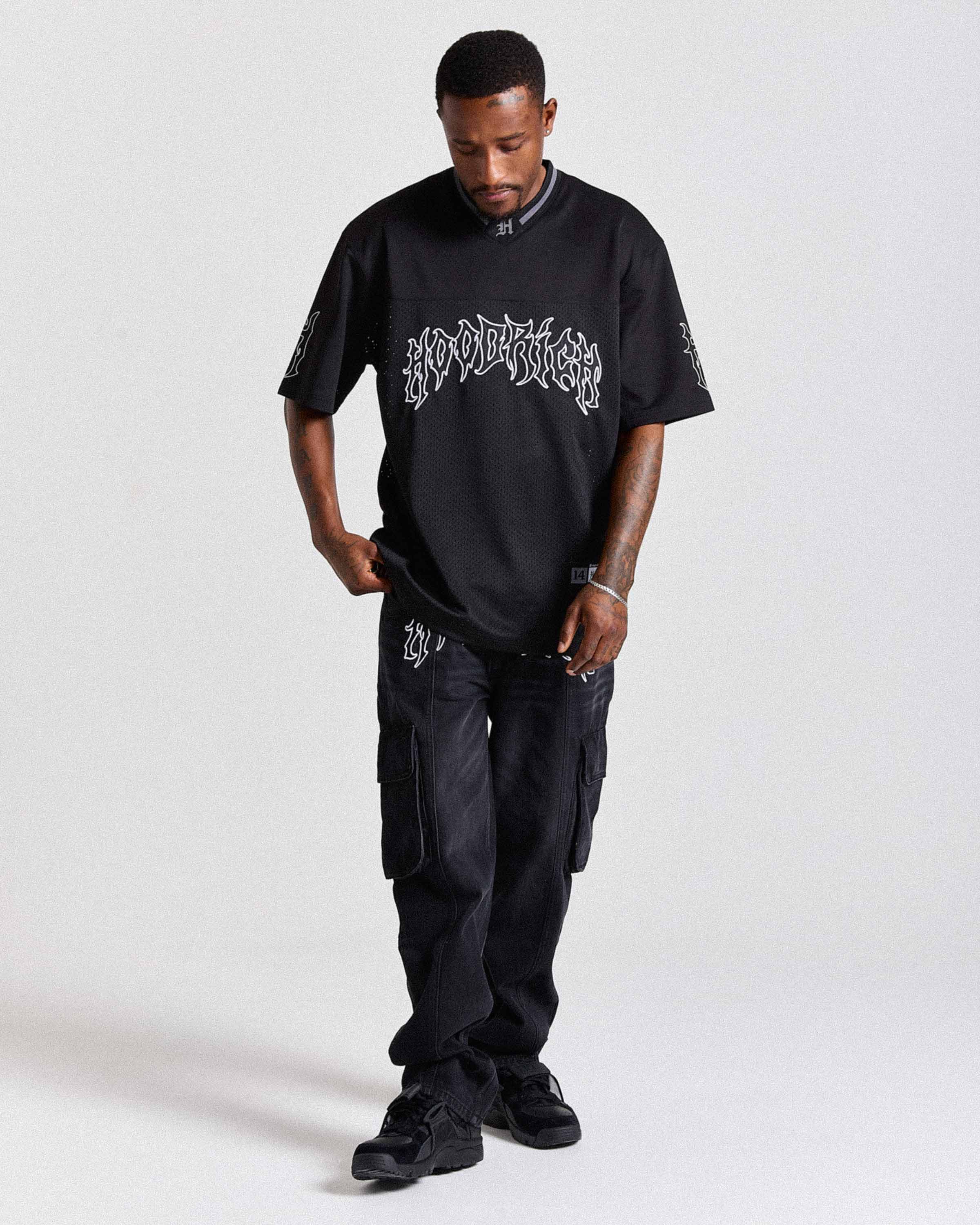 Spectral Oversized Mesh Jersey - Black/White