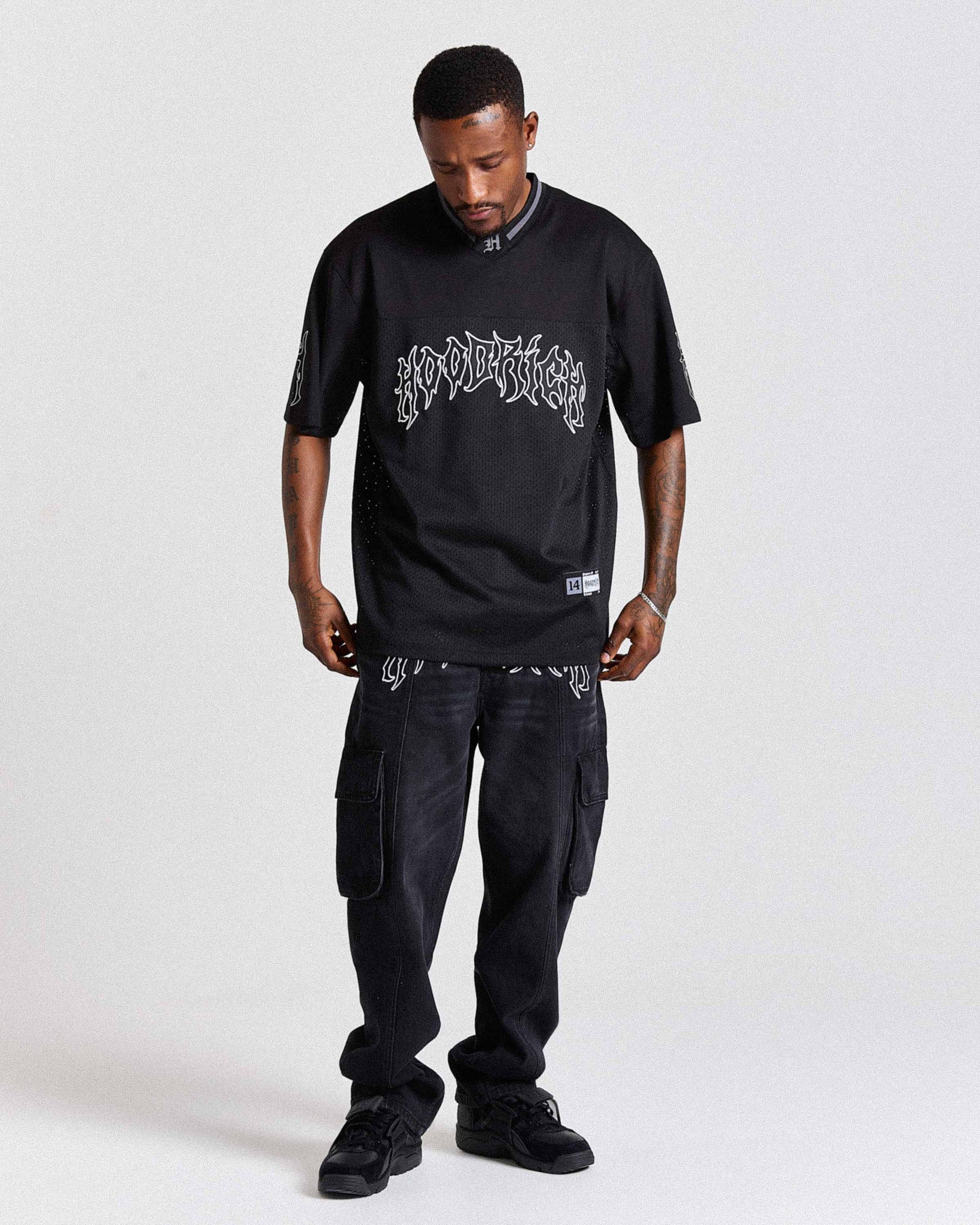 Maglia a rete oversize Spectral - Nero/Bianco