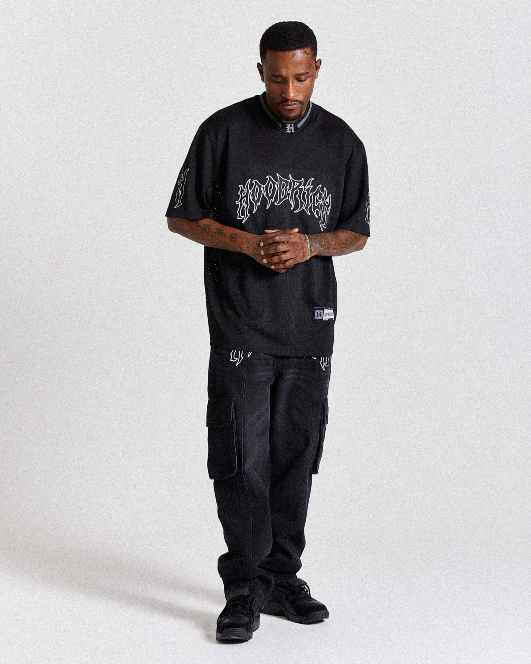 Maglia a rete oversize Spectral - Nero/Bianco