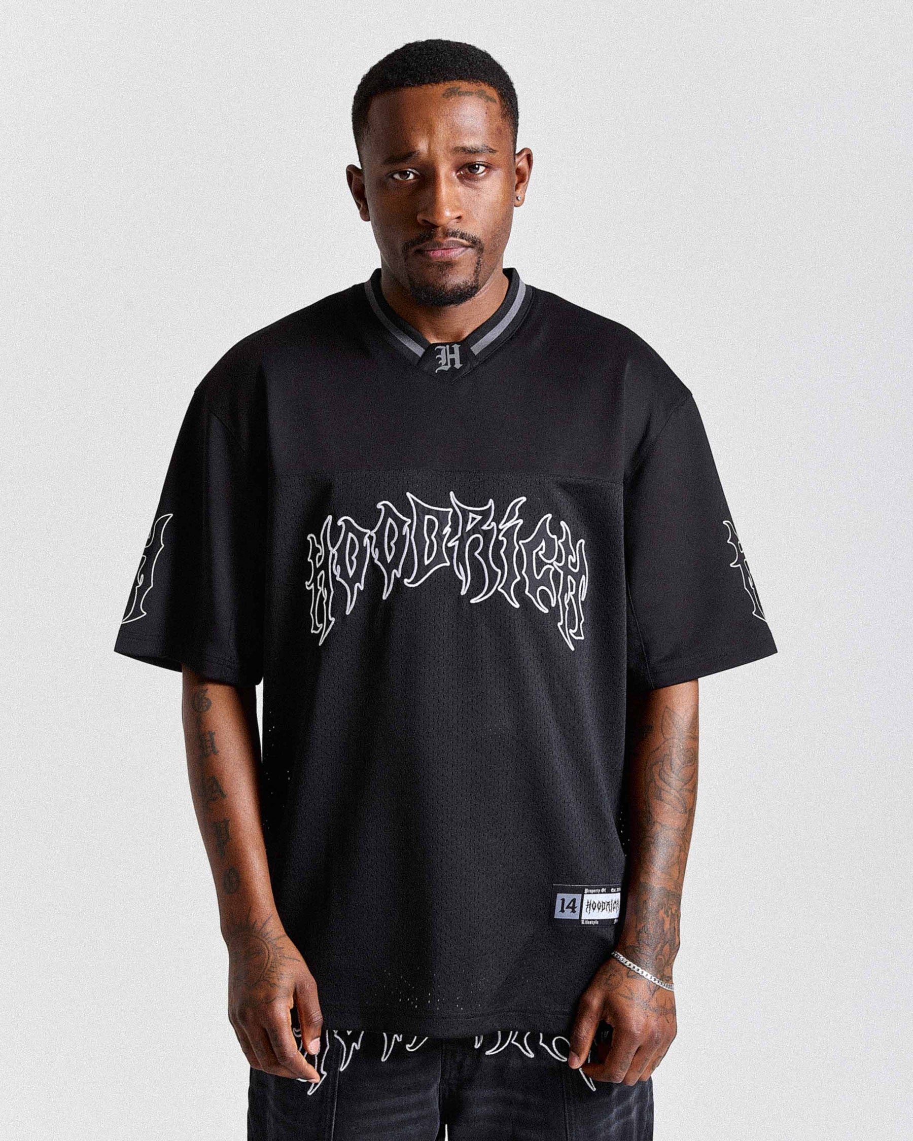 Maglia a rete oversize Spectral - Nero/Bianco