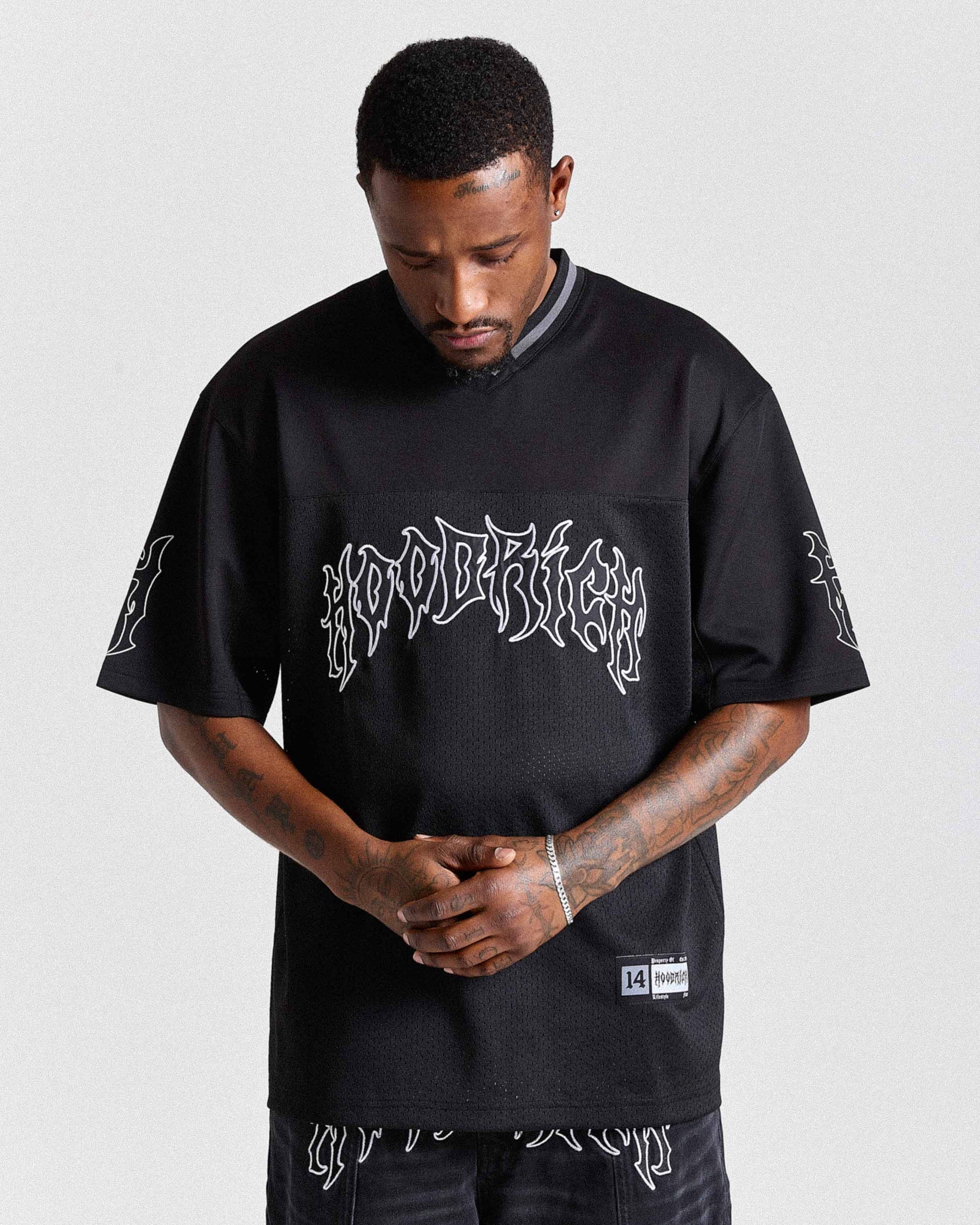 Maglia a rete oversize Spectral - Nero/Bianco