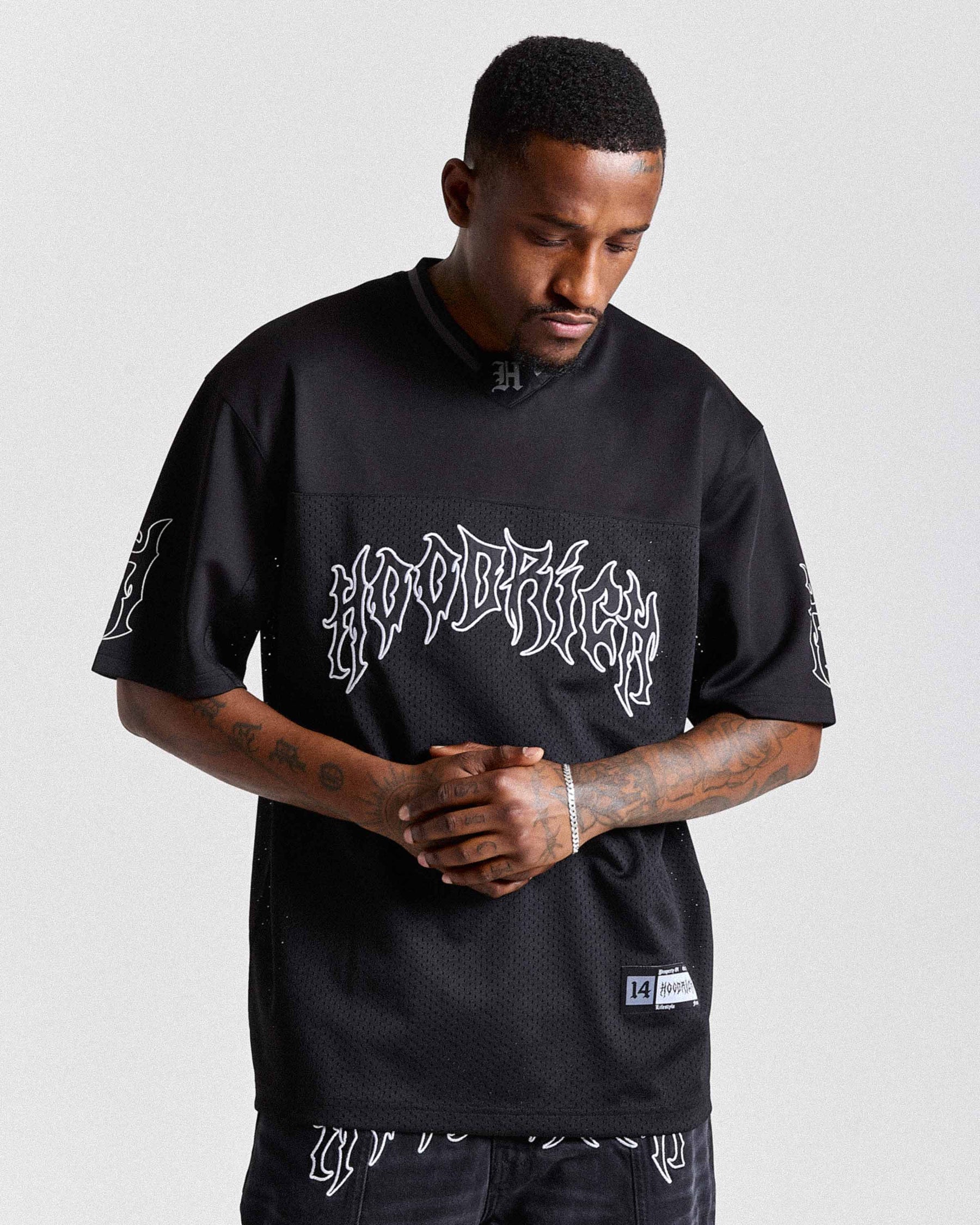 Maglia a rete oversize Spectral - Nero/Bianco
