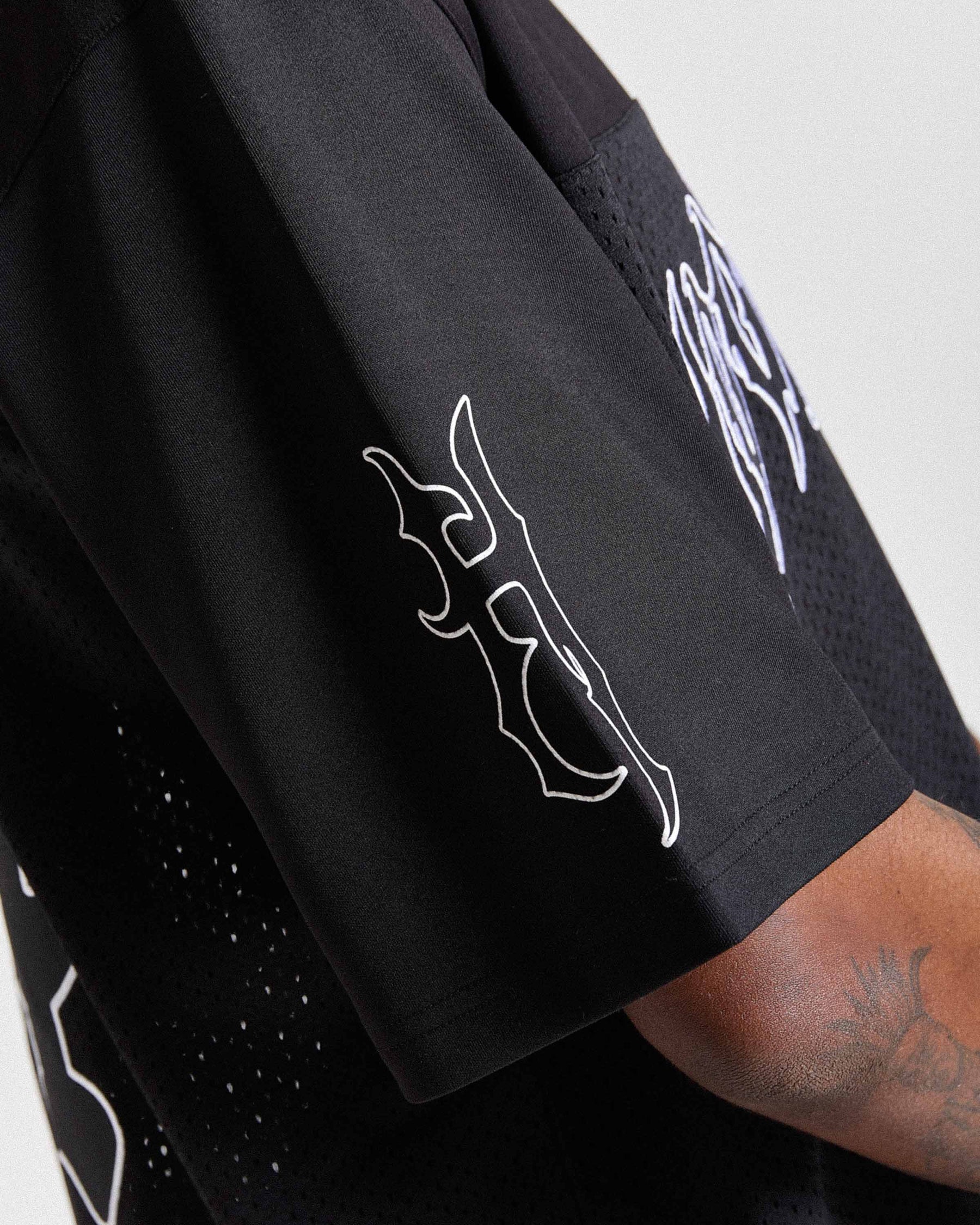 Maglia a rete oversize Spectral - Nero/Bianco