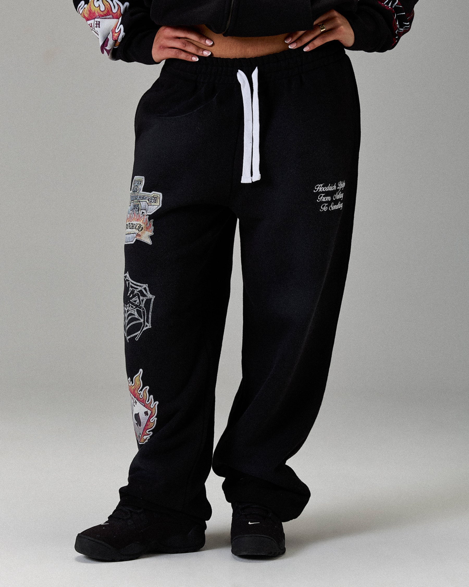 The Winner's Circle Phase Oversized Open Hem Joggers - Black