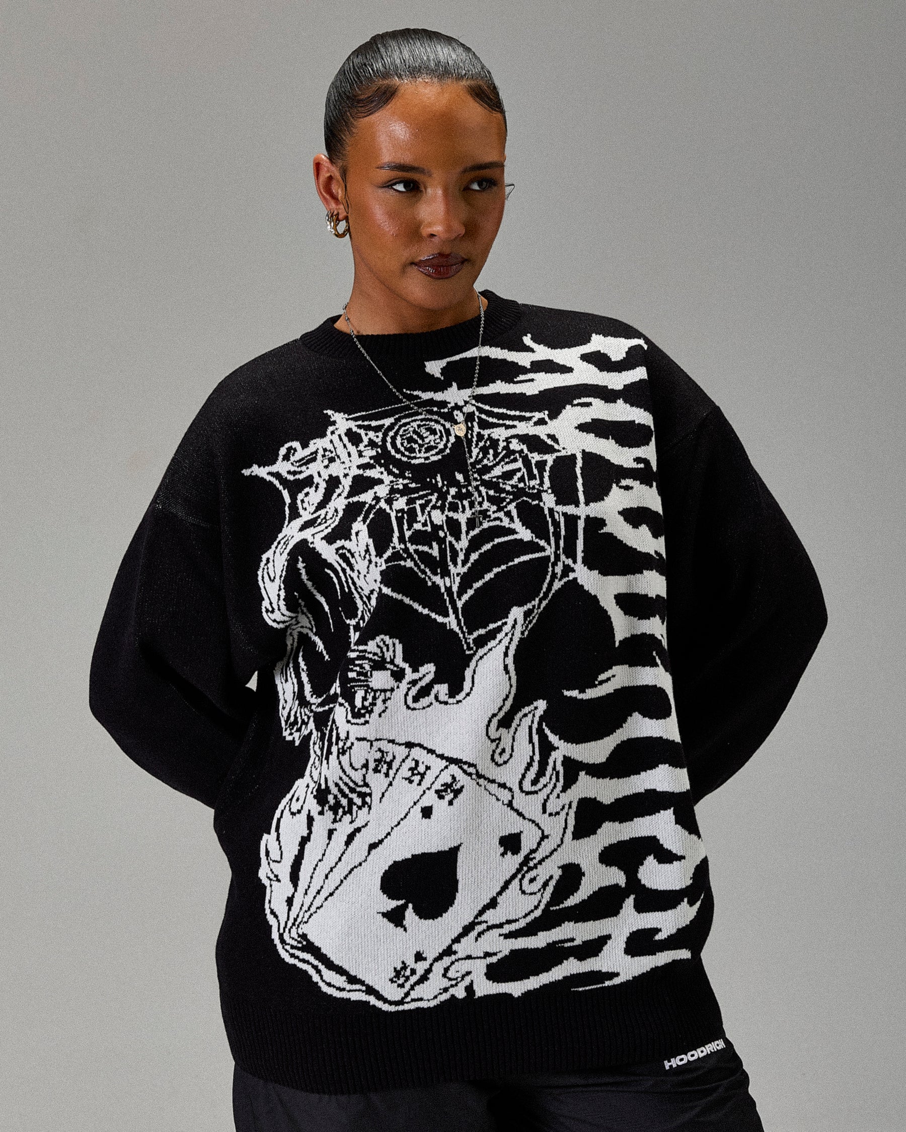 Maglione in maglia The Winner's Circle Wreckage - Nero/bianco