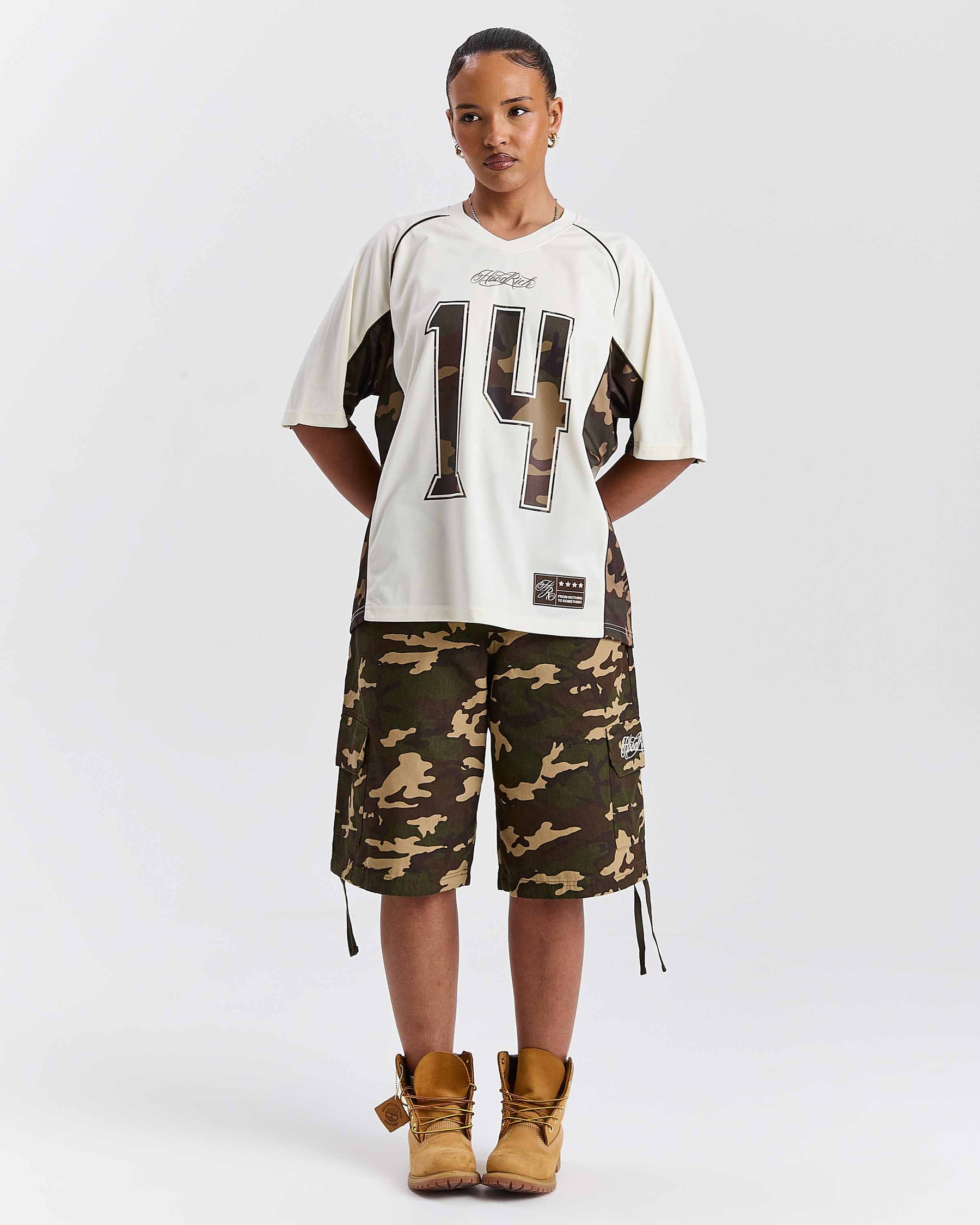 Maglia oversize Field - Bianca/Mimetica