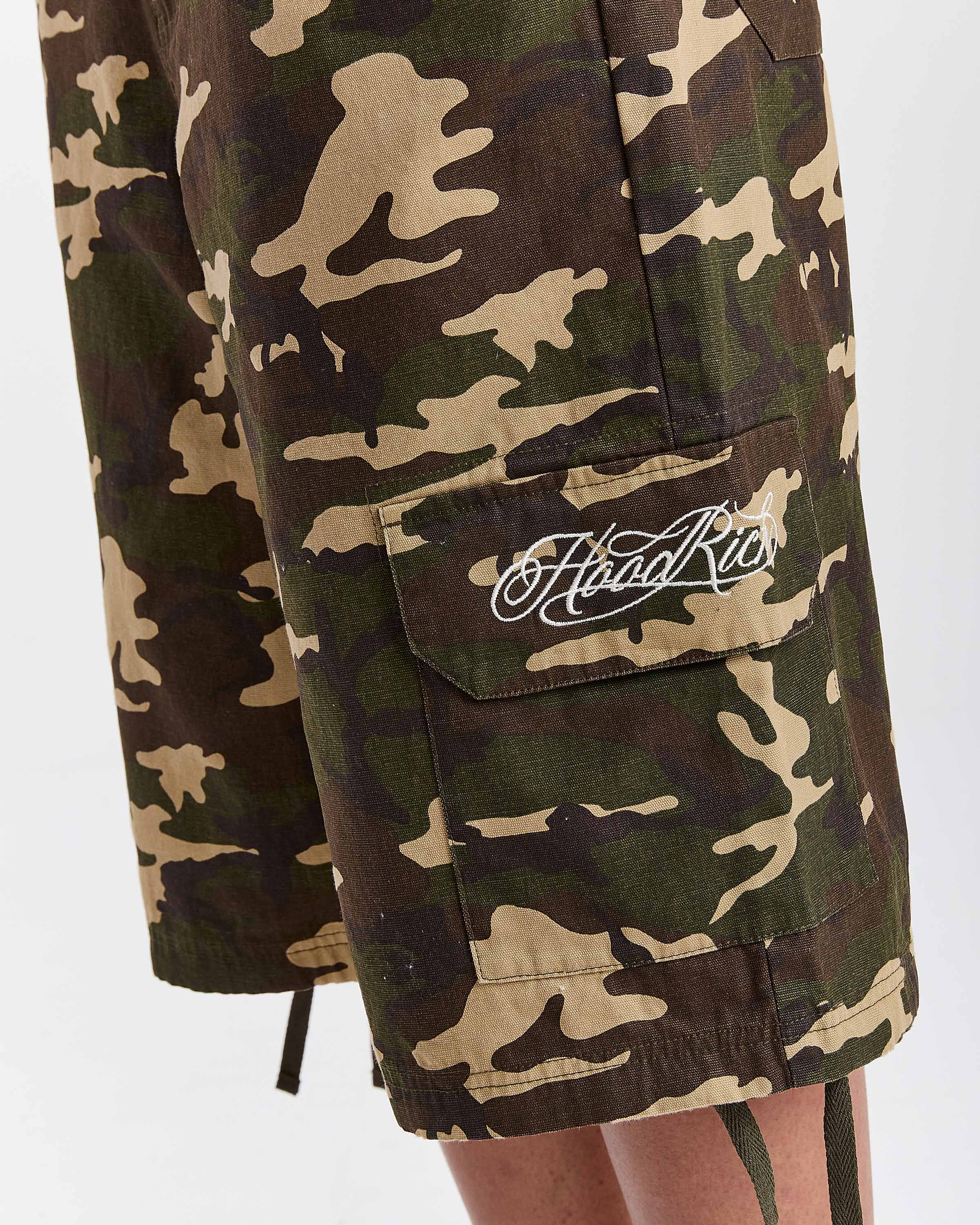 Field Oversized Cargo Woven Jort - Mimetico