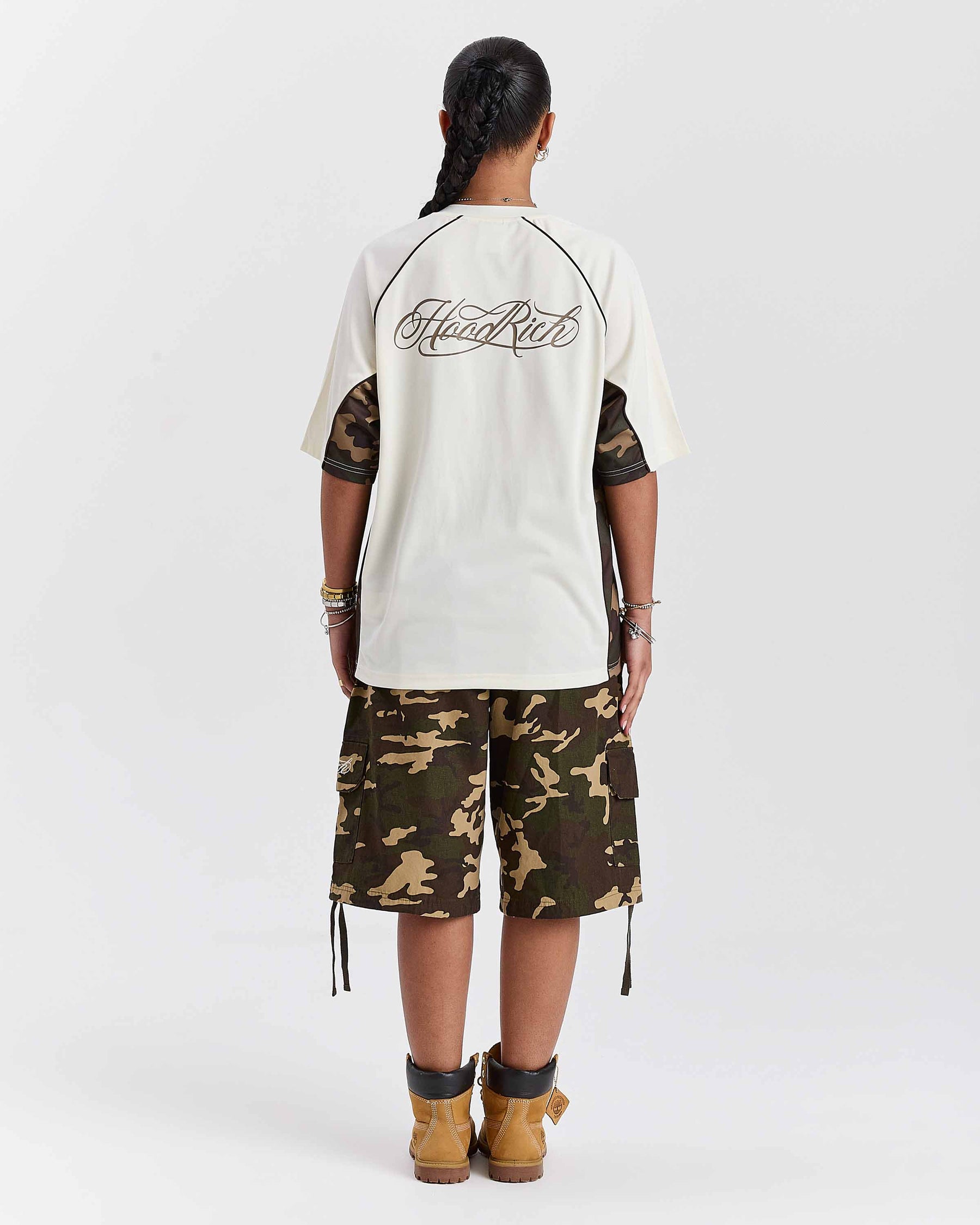Maglia oversize Field - Bianca/Mimetica