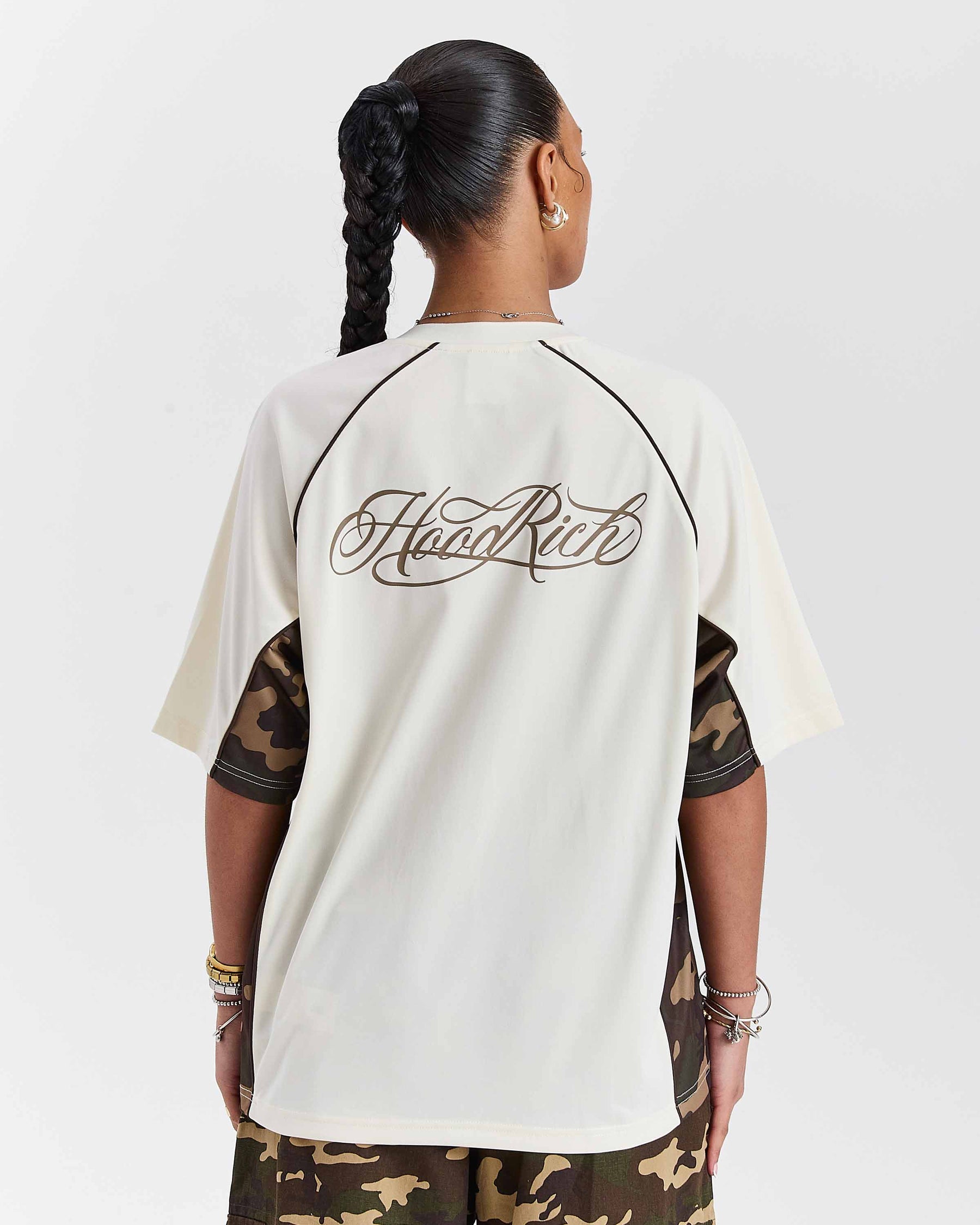 Maglia oversize Field - Bianca/Mimetica