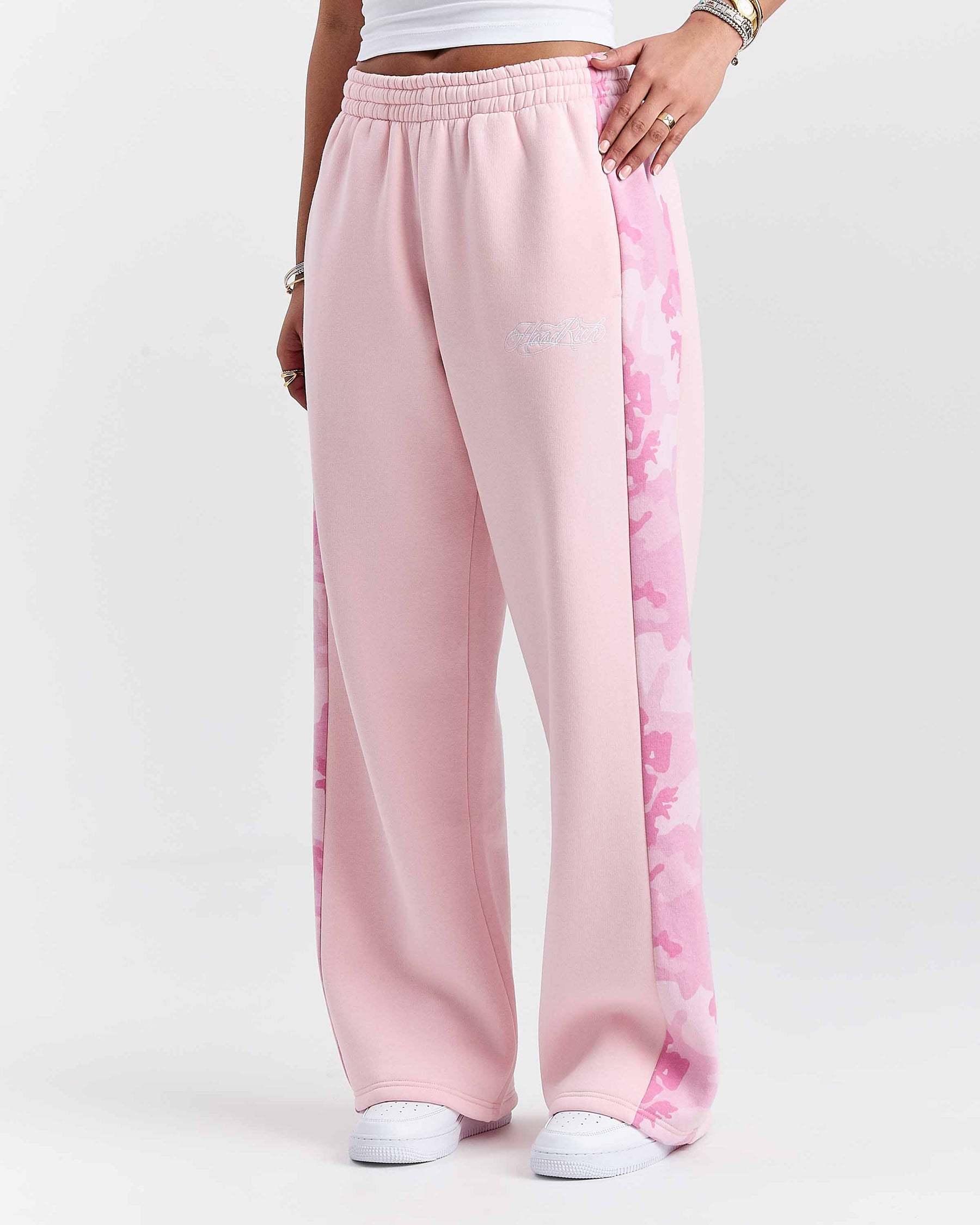 Pantaloni da jogging larghi oversize Field - Rosa/Bianco/Mimetico