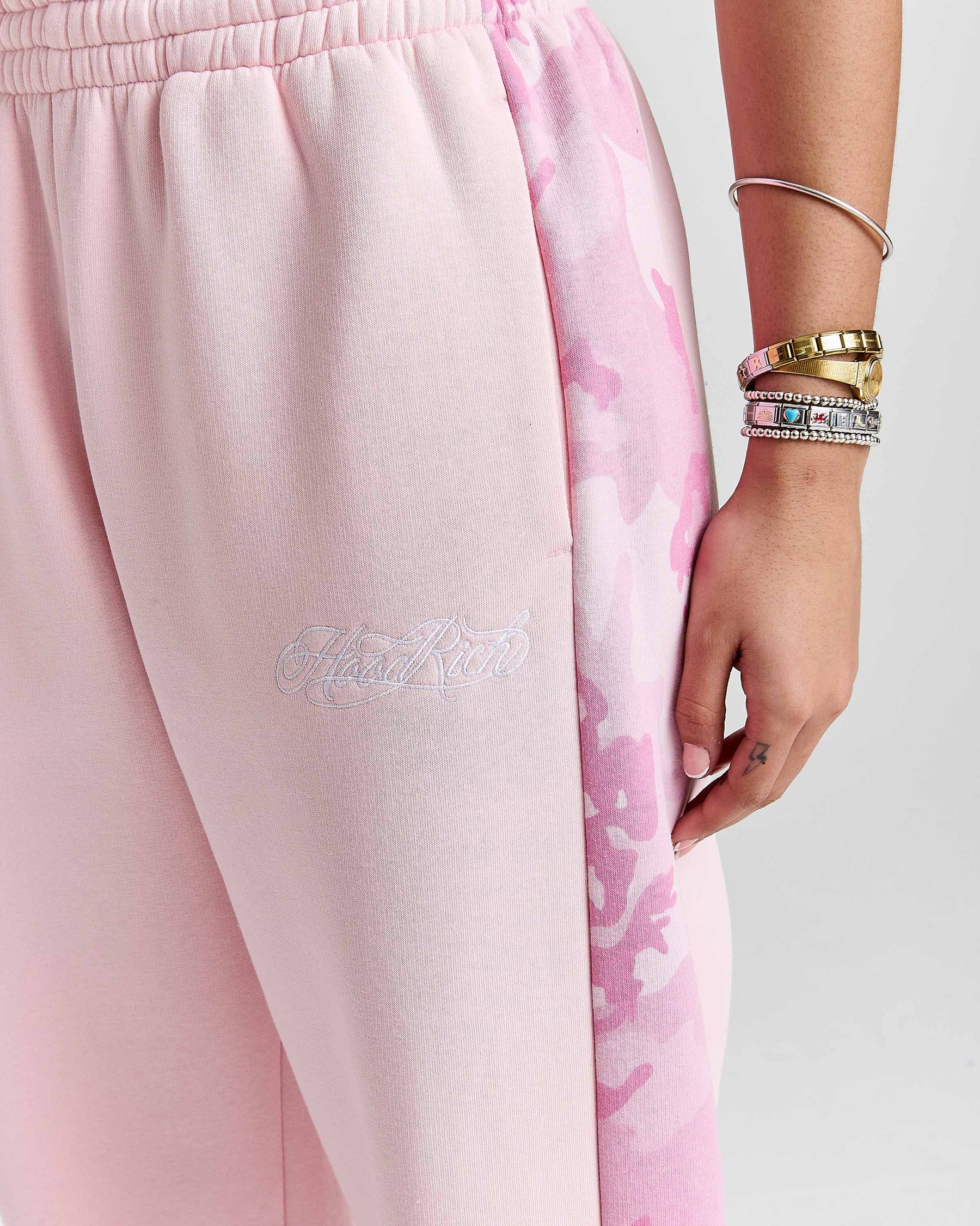 Pantaloni da jogging larghi oversize Field - Rosa/Bianco/Mimetico