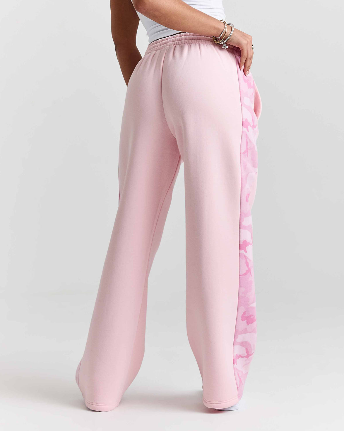 Pantaloni da jogging larghi oversize Field - Rosa/Bianco/Mimetico