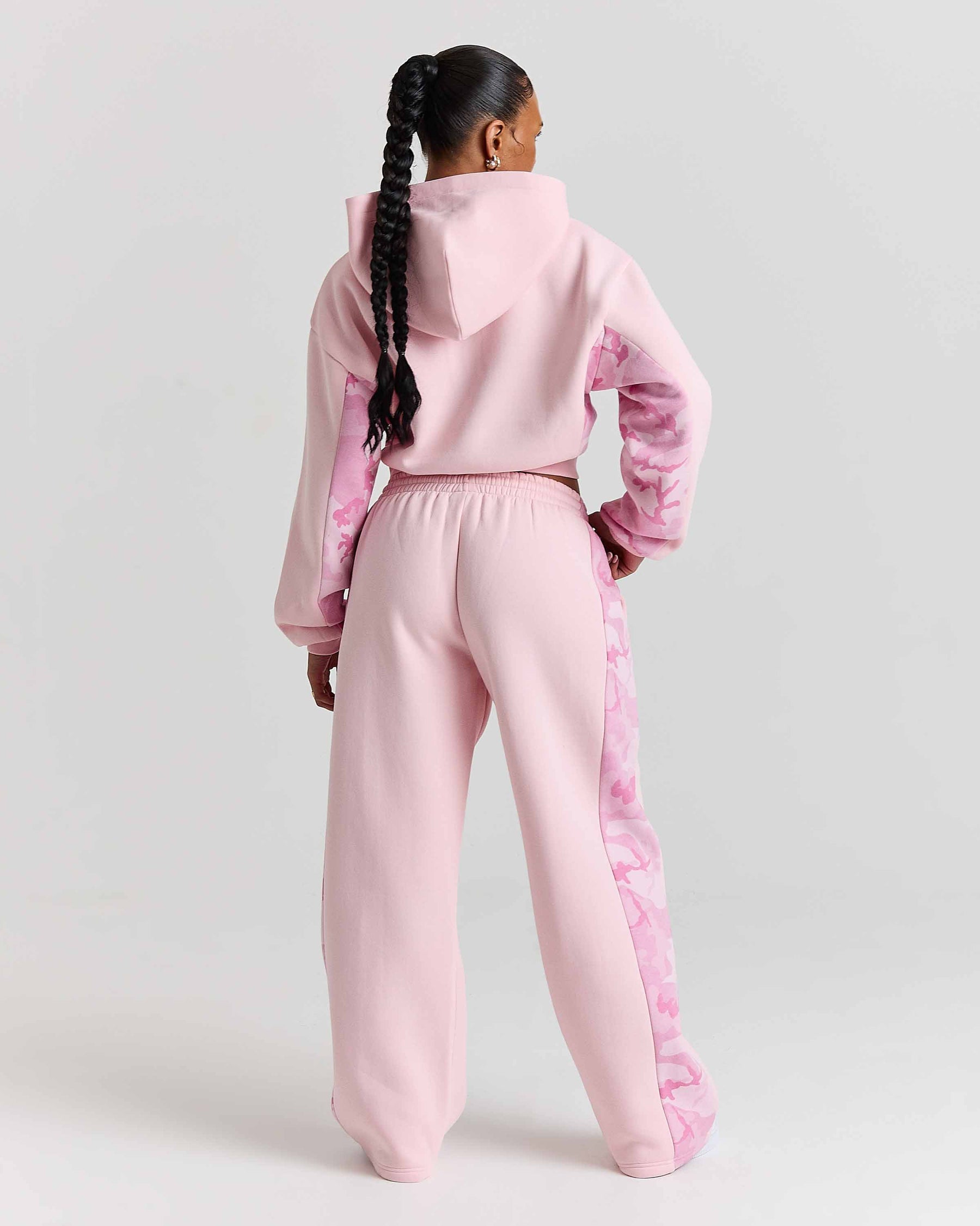 Felpa con cappuccio Field Boxy Zip - Rosa/Bianco/Mimetico