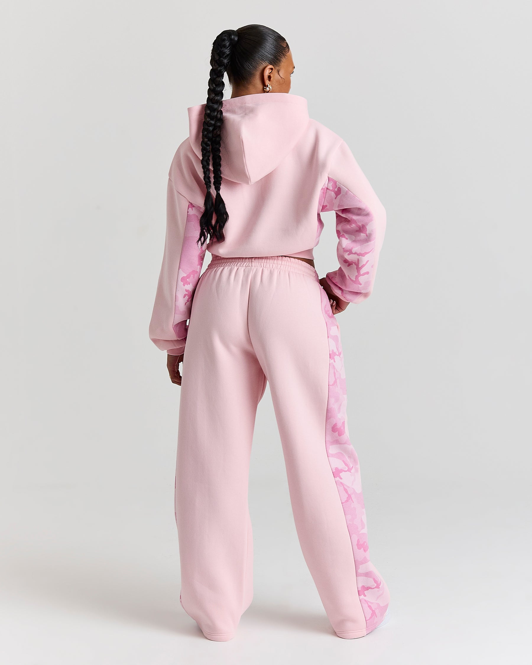 Field Oversized Wide Leg Joggers - Pink/White/Camo