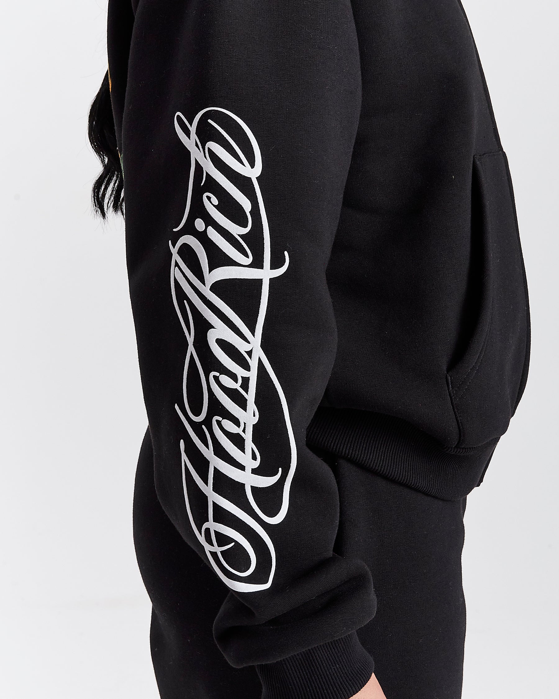 Vox Mid Length Zip Hoodie - Black/Red