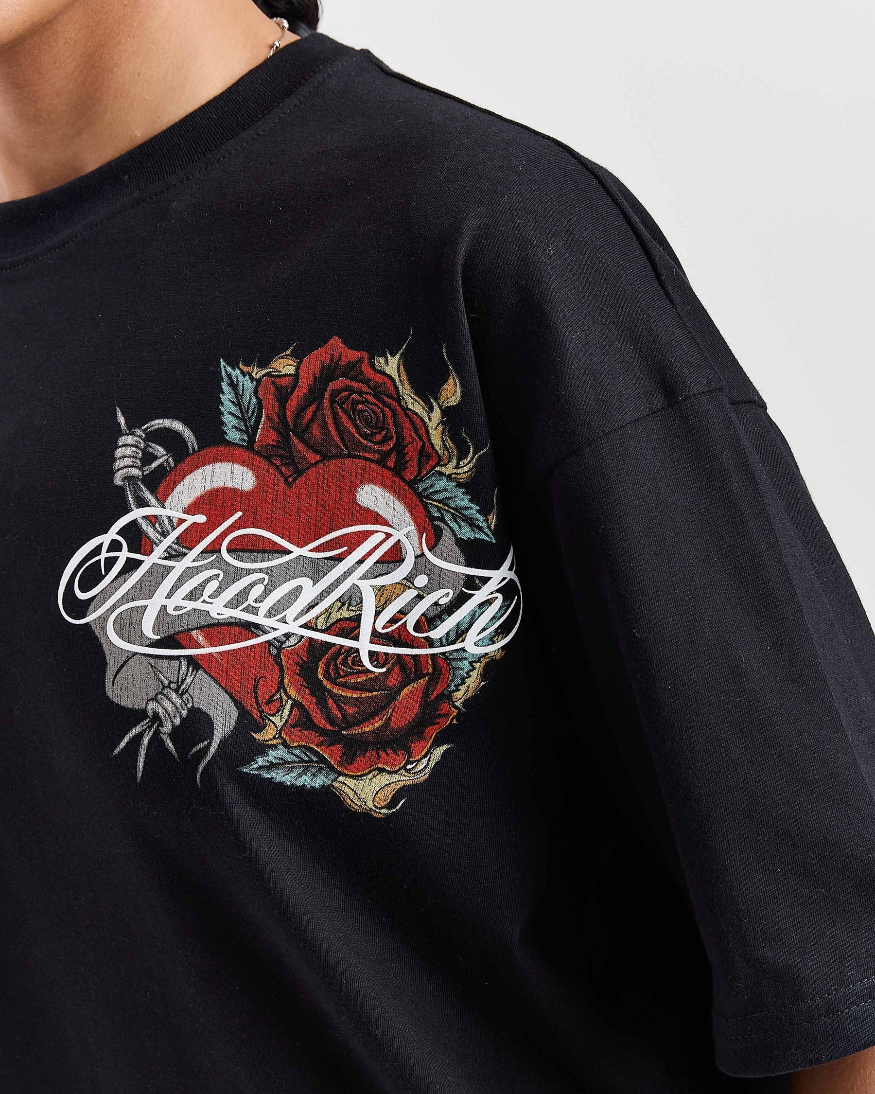 T-shirt oversize Vox - Nero/Rosso