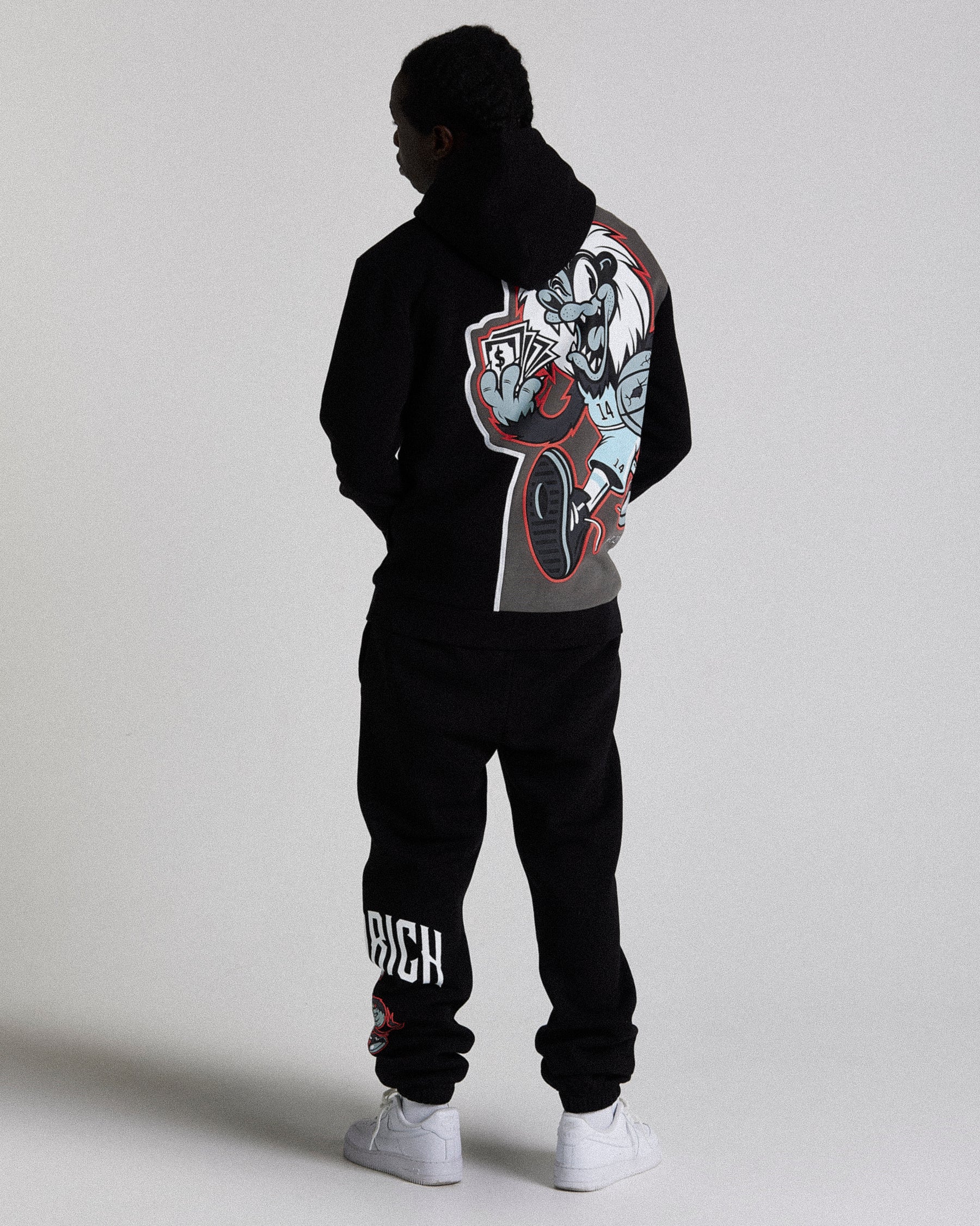 Menace Hoodie - Black/White/Red