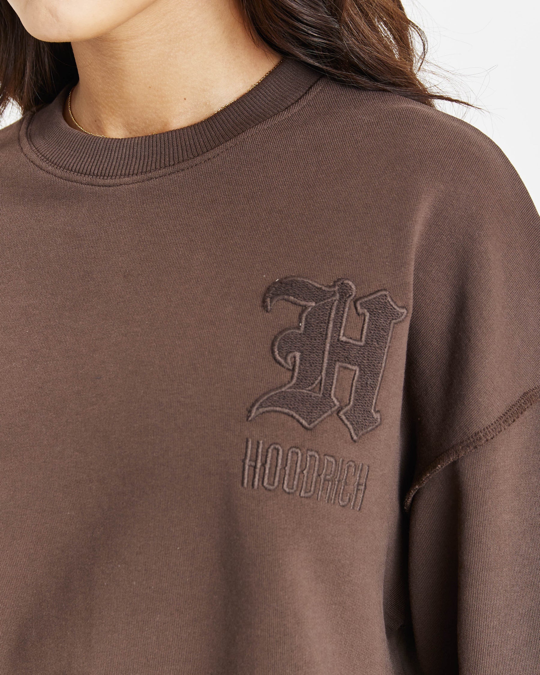 Edge Oversized Sweatshirt - Brown