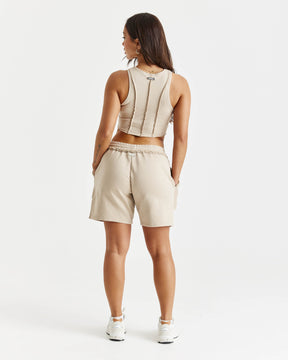 Collision Oversized Sweatshorts - Beige