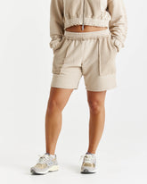 Collision Oversized Sweatshorts - Beige