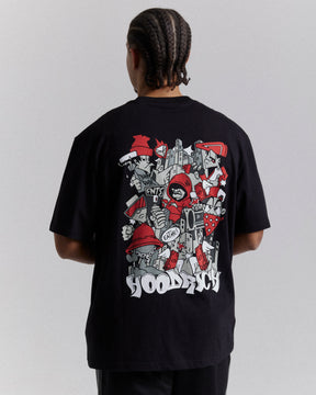 Mural Oversized T-Shirt - Black/Red