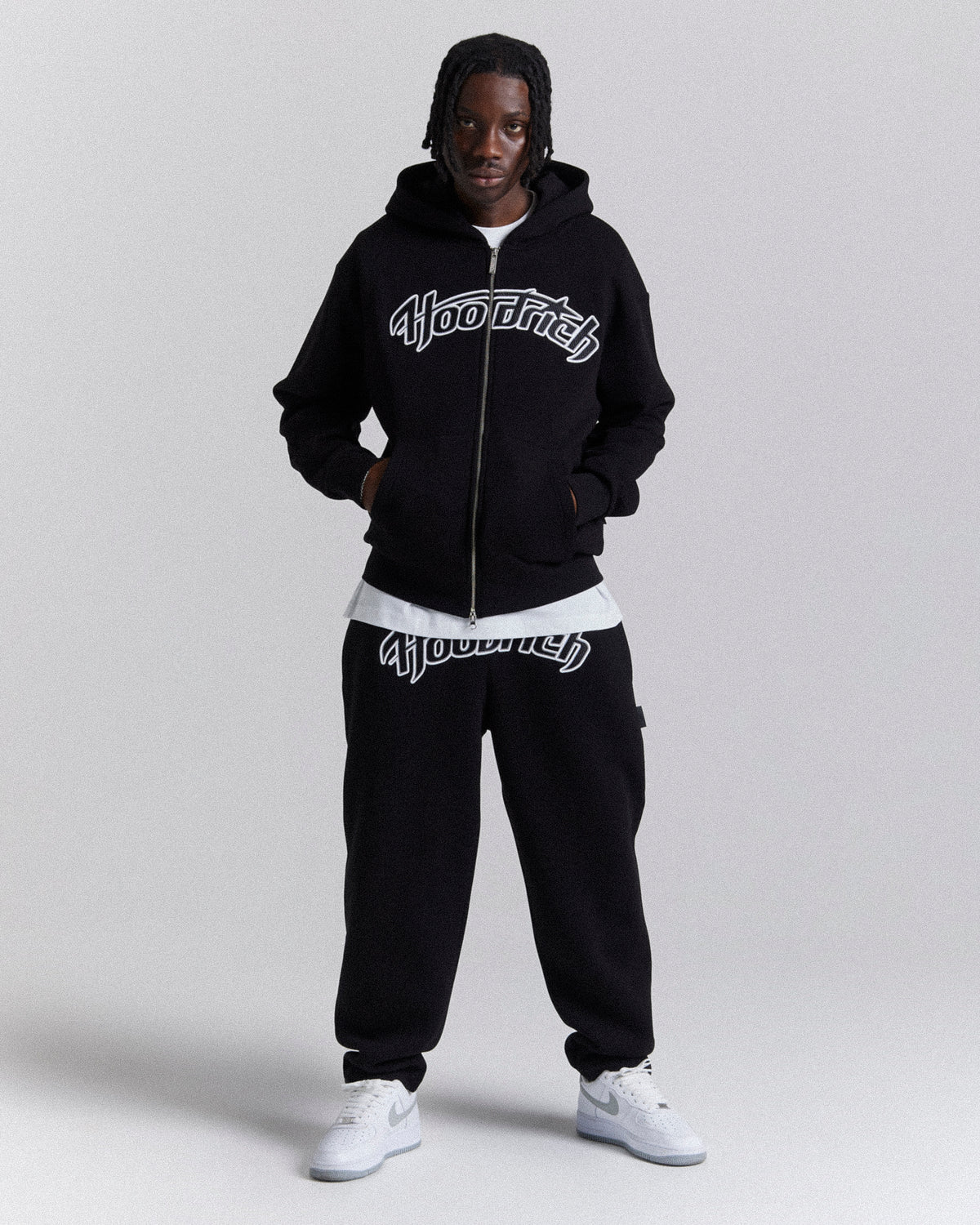 Jogger Galaxy Oversized con Orlo Aperto - Nero/Bianco/Rosso