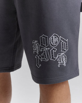 Crown Oversized Shorts - Grey/White/Black