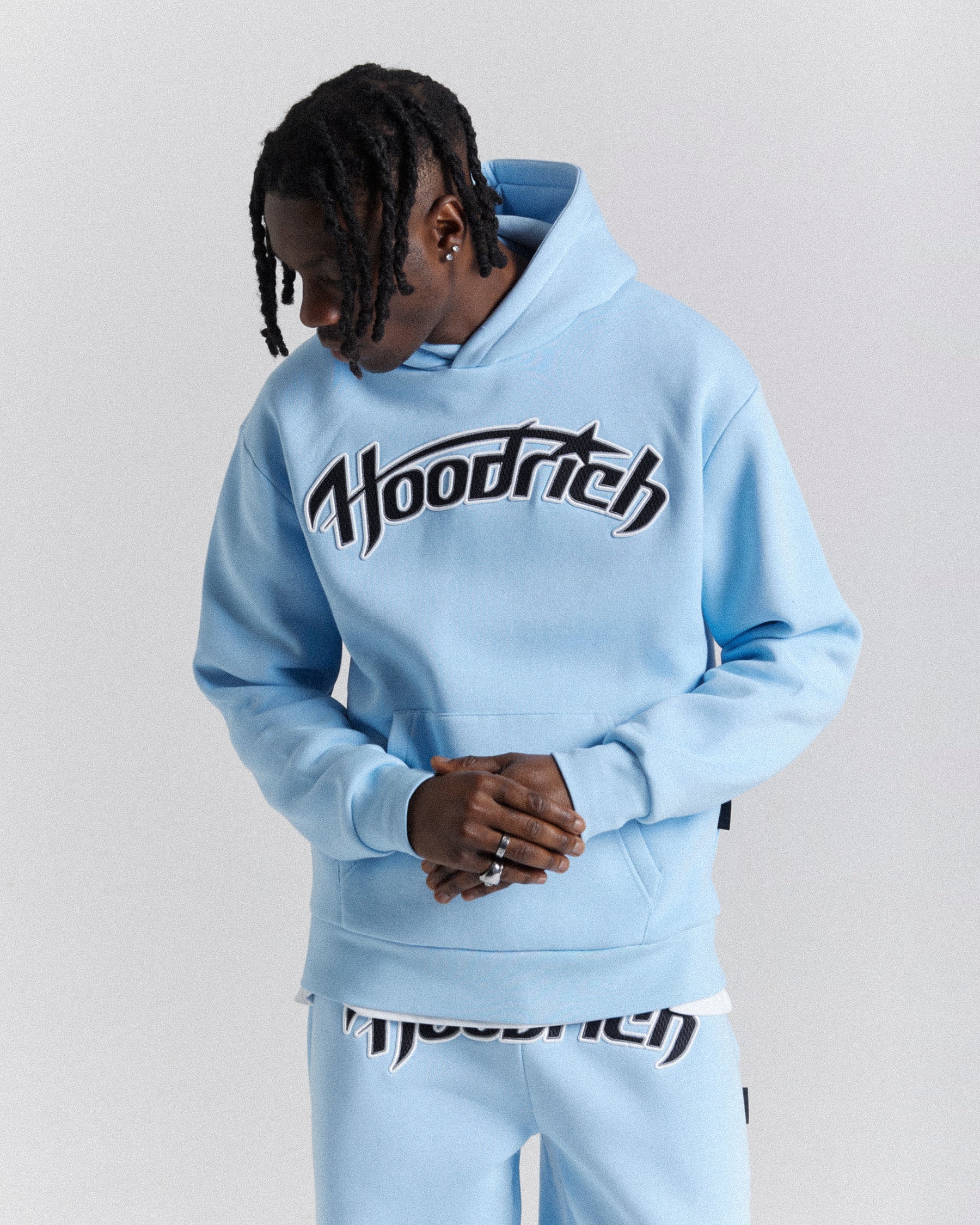 Galaxy Oversized Hoodie - Light Blue/White/Black