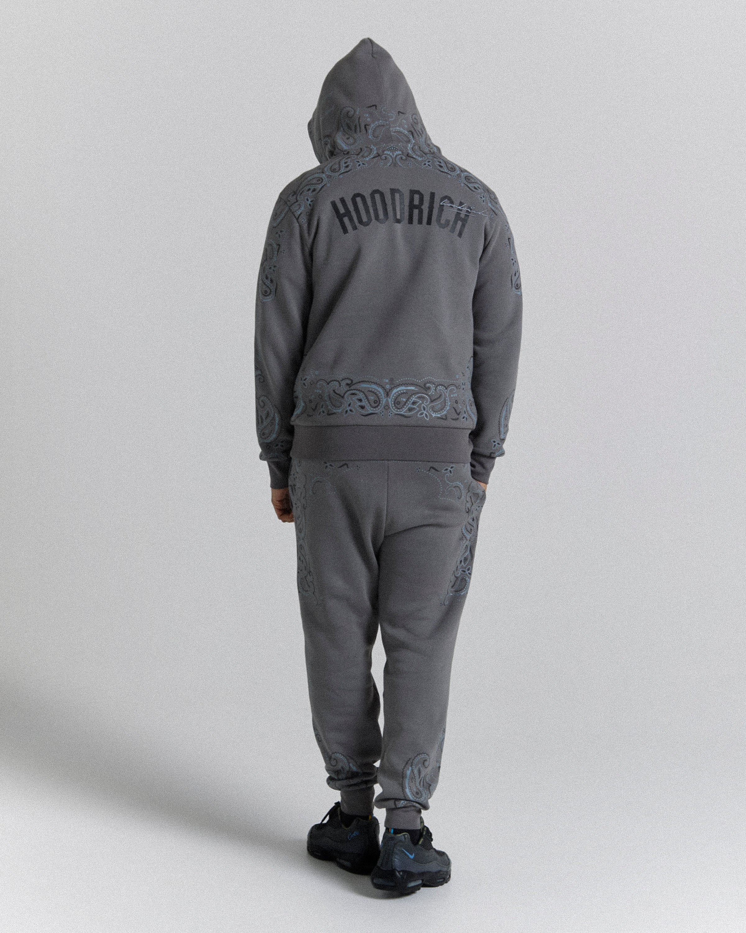 Jogger con motivo - Grigio scuro/Nero