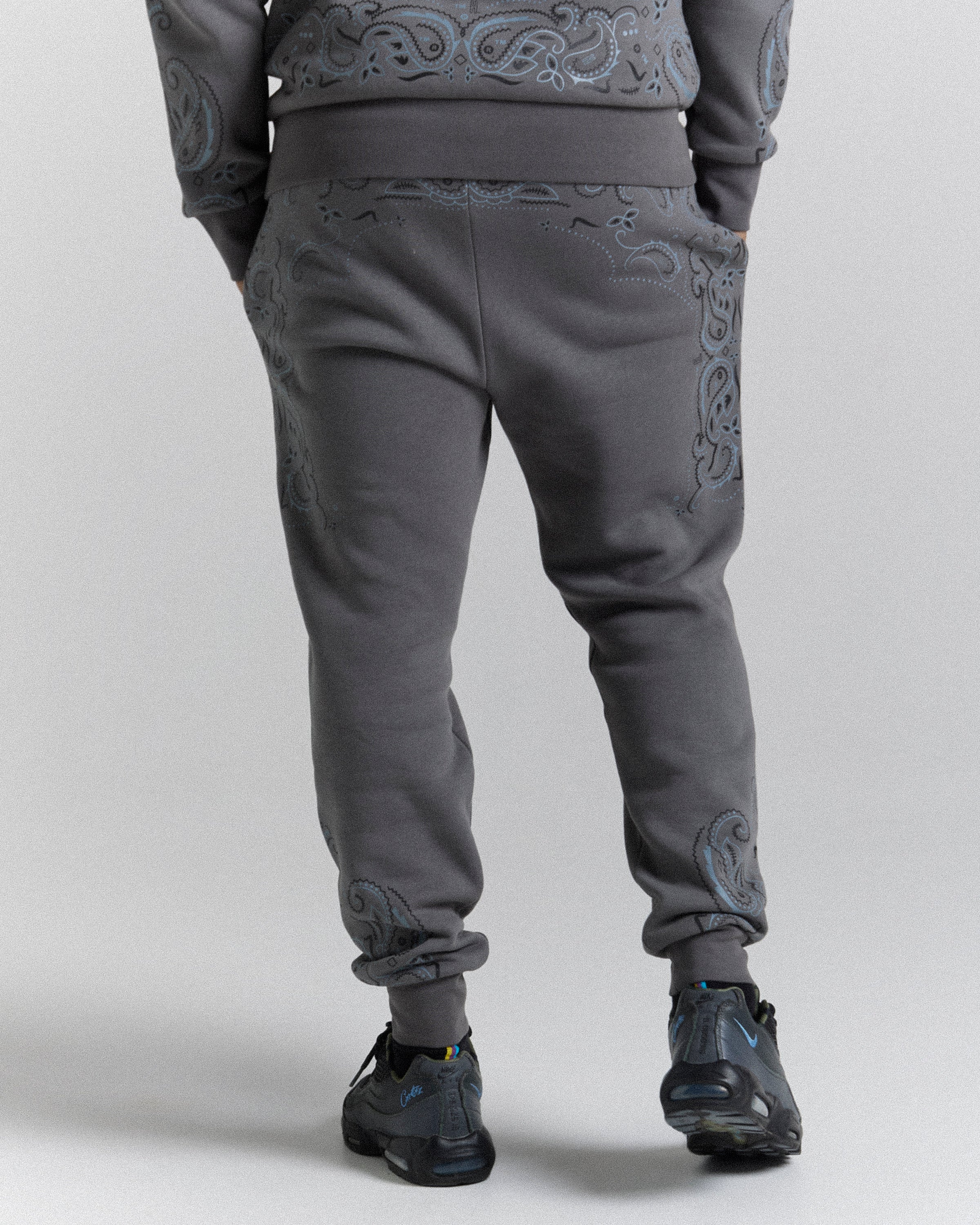Jogger con motivo - Grigio scuro/Nero