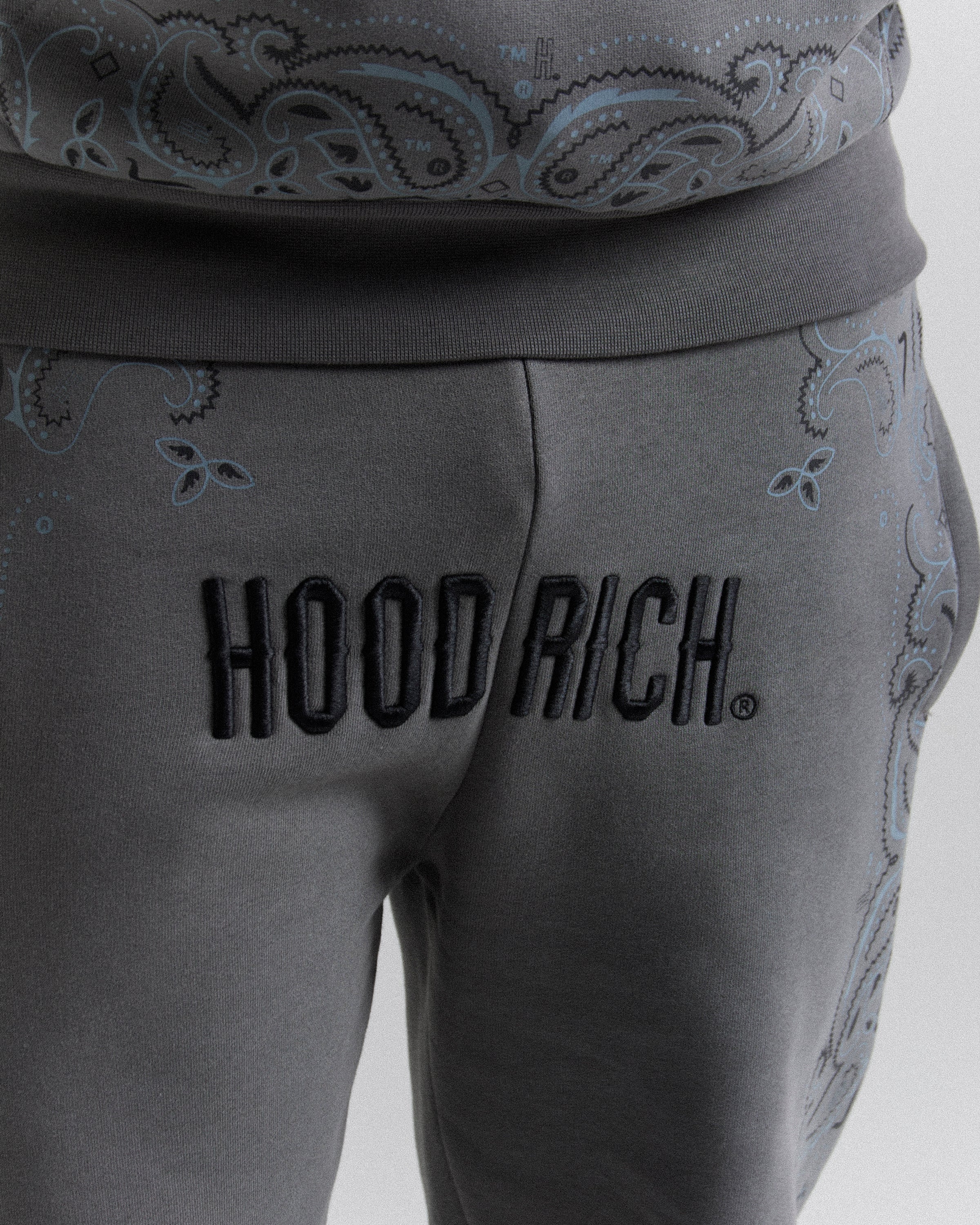 Jogger con motivo - Grigio scuro/Nero