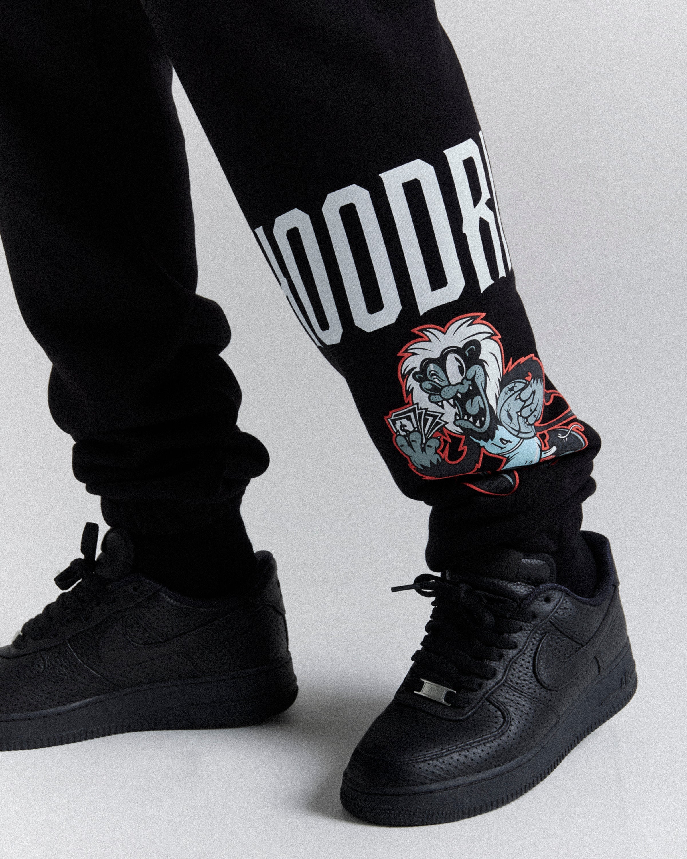Pantaloni da jogging Menace - Nero/Bianco/Rosso