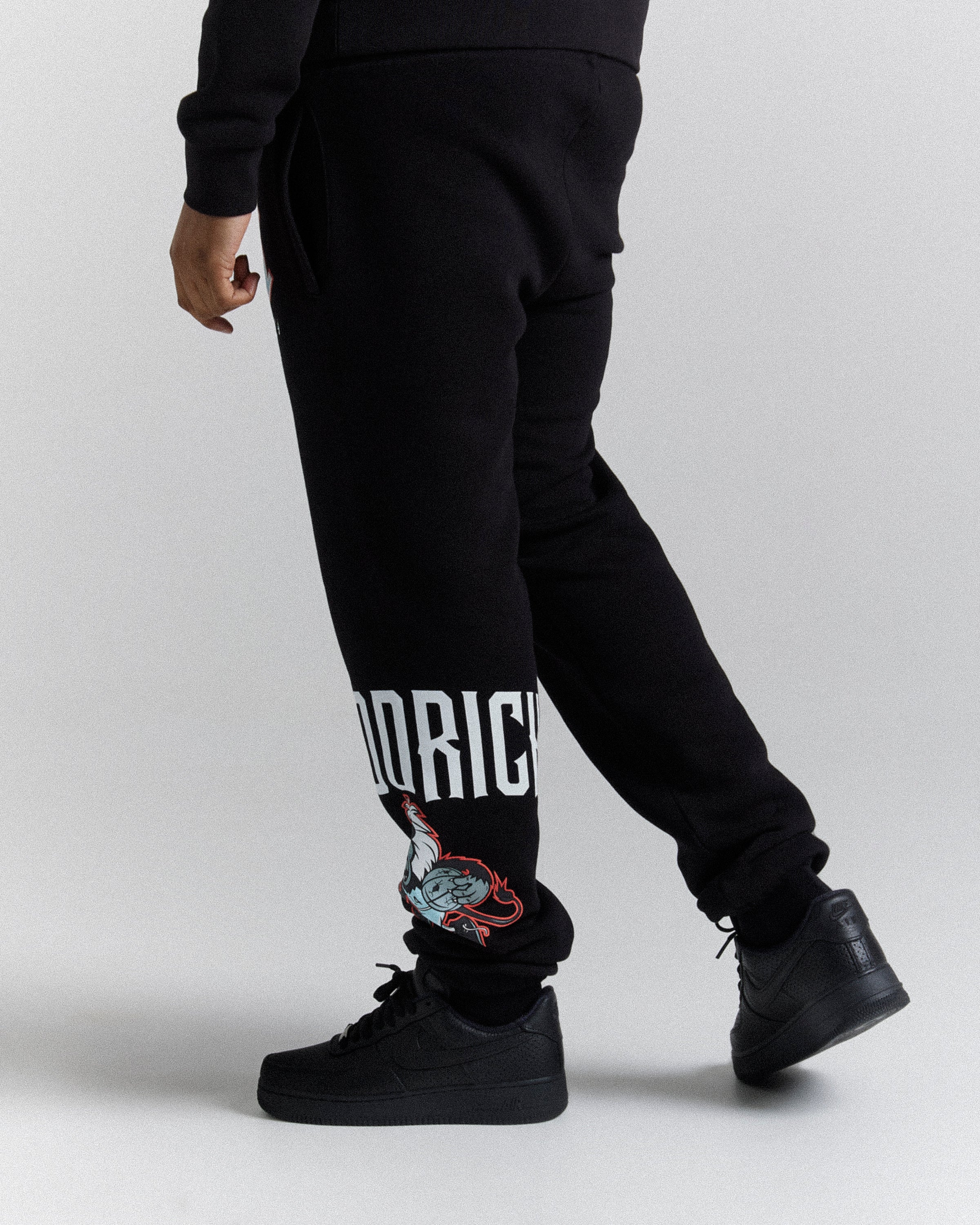 Pantaloni da jogging Menace - Nero/Bianco/Rosso