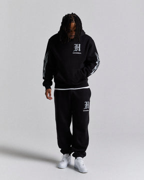 Tribal Oversized Hoodie - Black/White/Grey