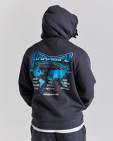 Worldwide Oversized Hoodie - Blue/White