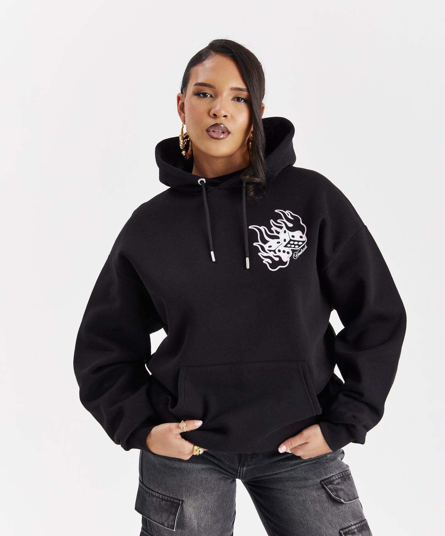 Dice Boyfriend Hoodie - Black