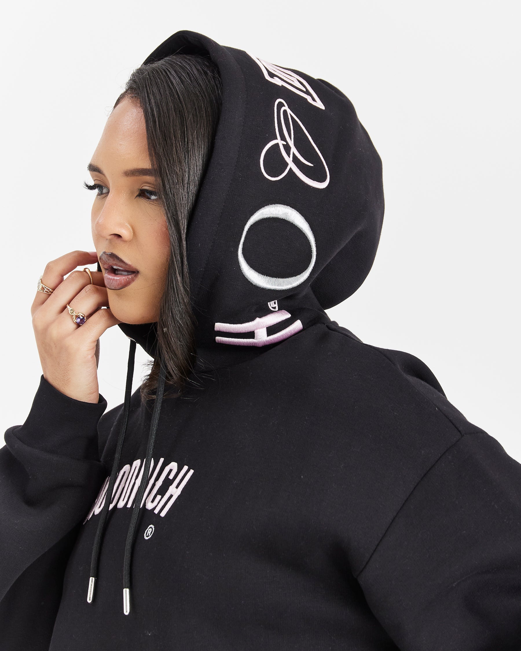 Calor Oversized Hoodie - Black/Pink/Silver