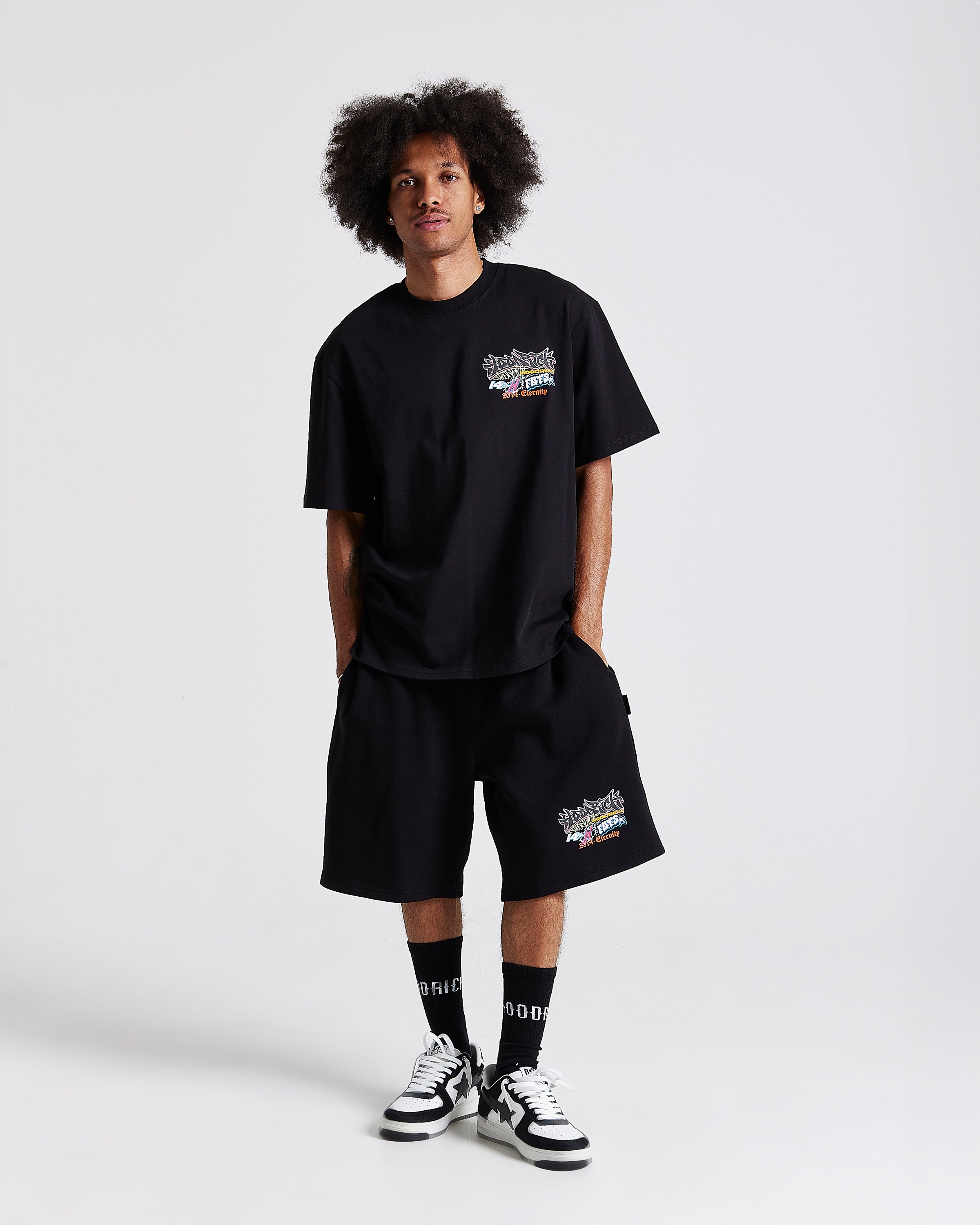 Pantaloncini oversize Graff Rave - Nero/Grigio/Rosa
