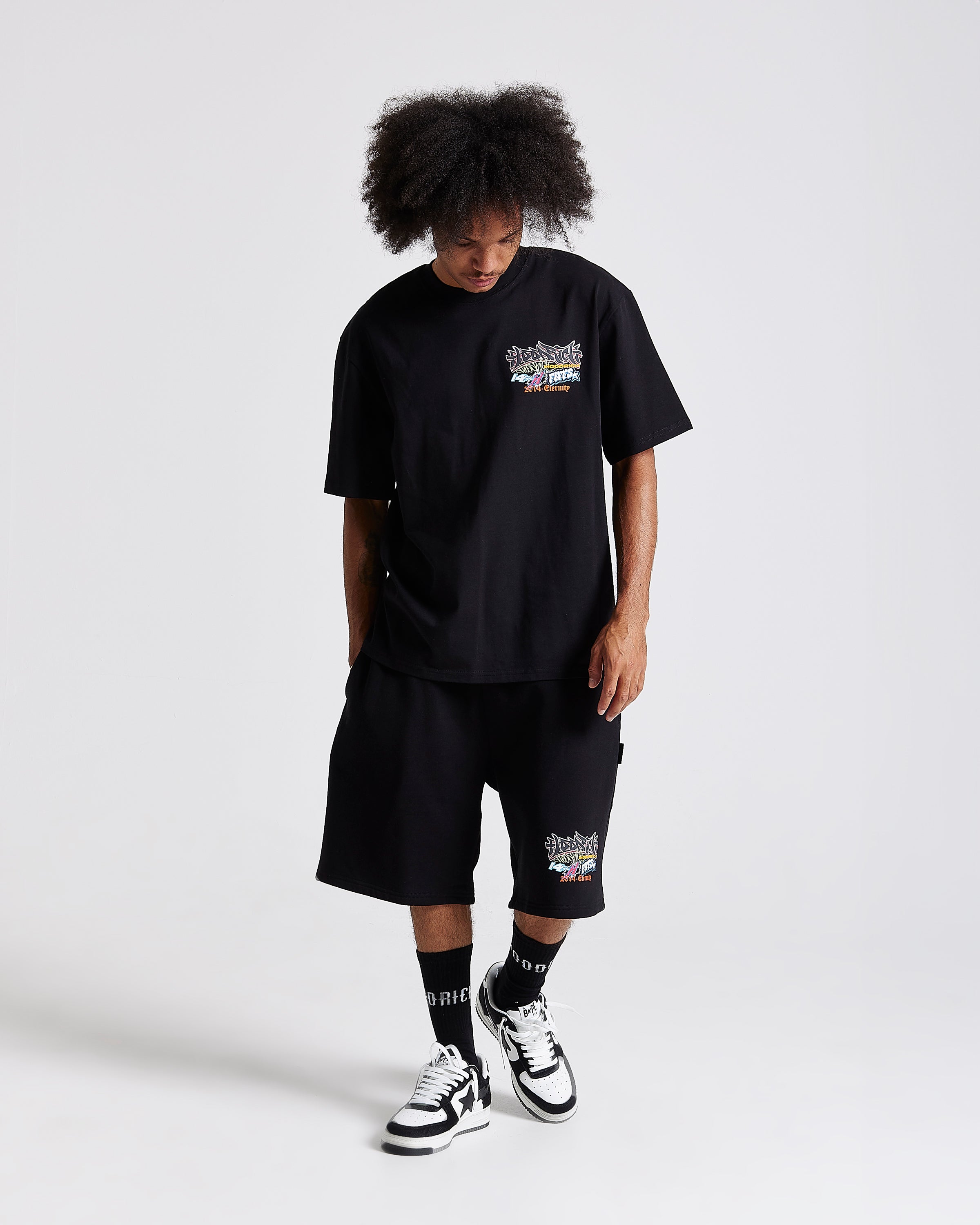 Pantaloncini oversize Graff Rave - Nero/Grigio/Rosa