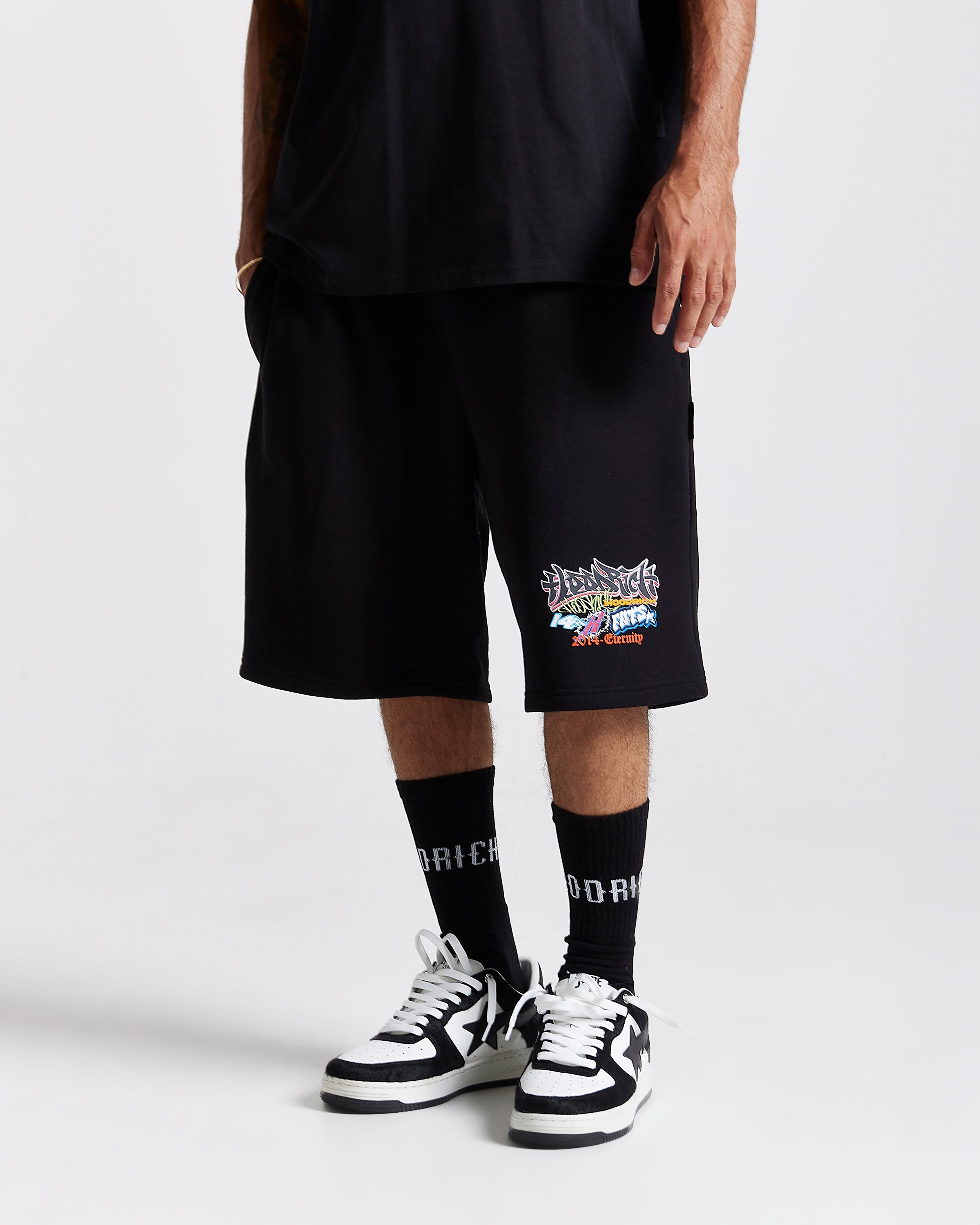 Pantaloncini oversize Graff Rave - Nero/Grigio/Rosa