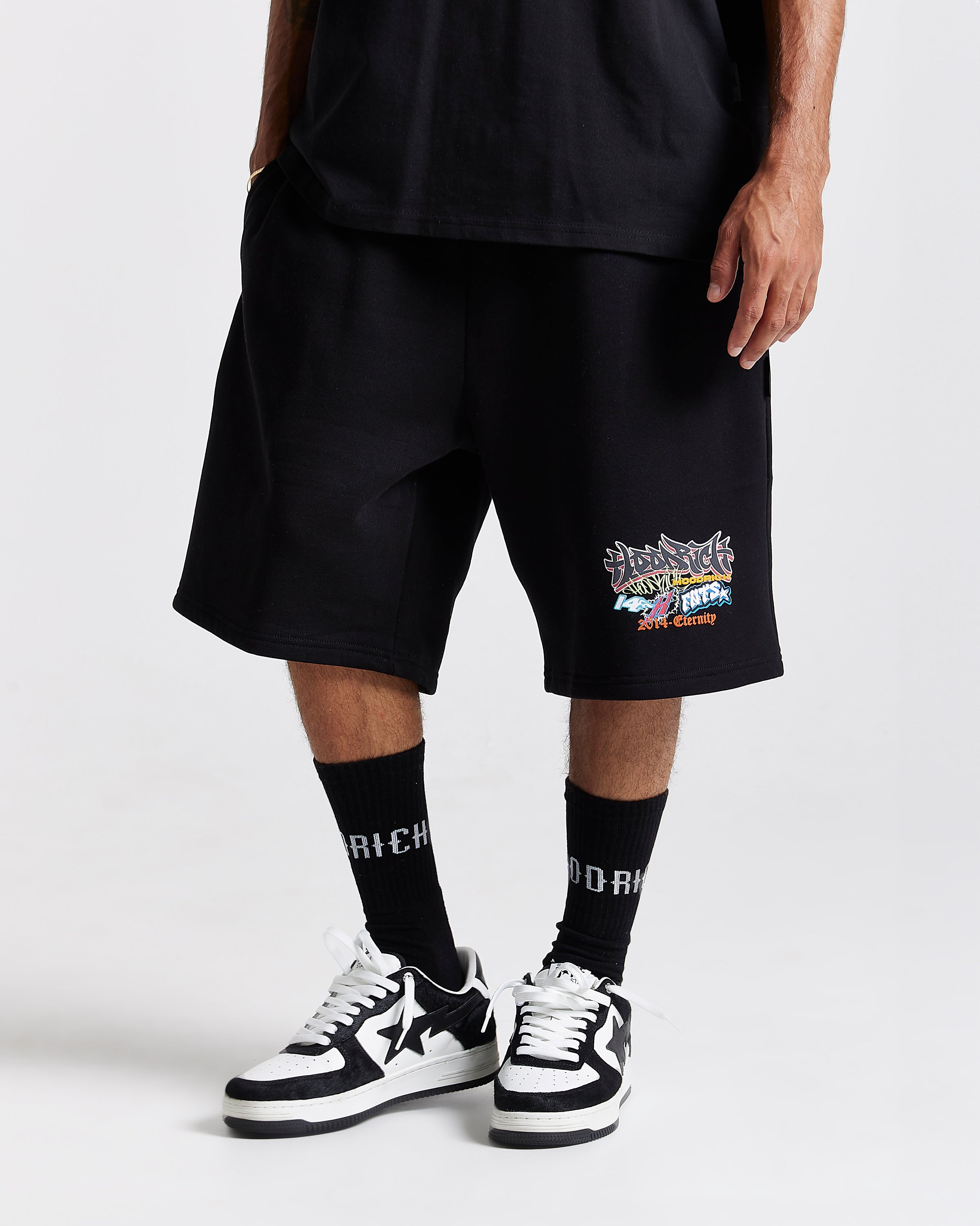 Pantaloncini oversize Graff Rave - Nero/Grigio/Rosa