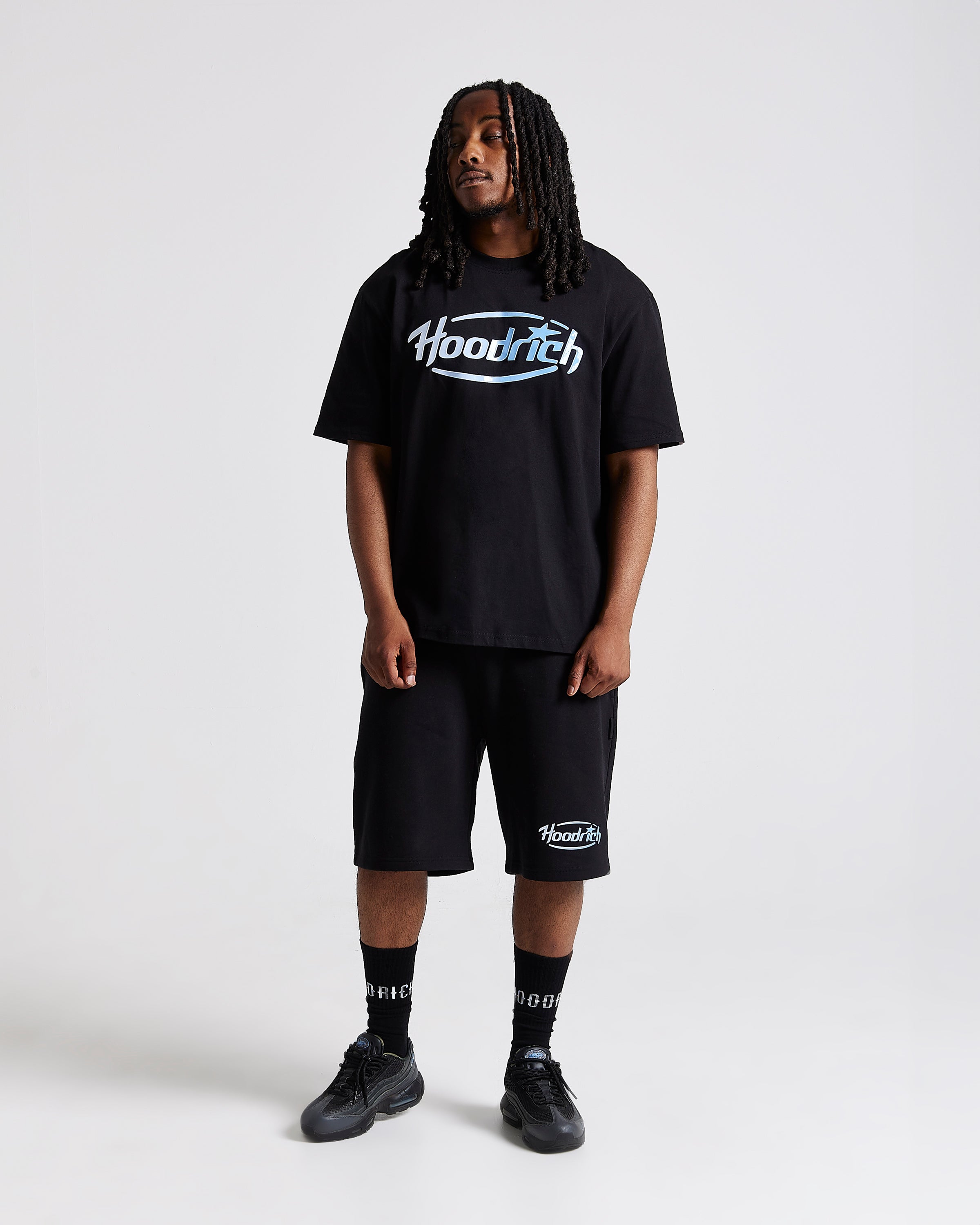 Maglietta oversize Curve - Nero/Blu