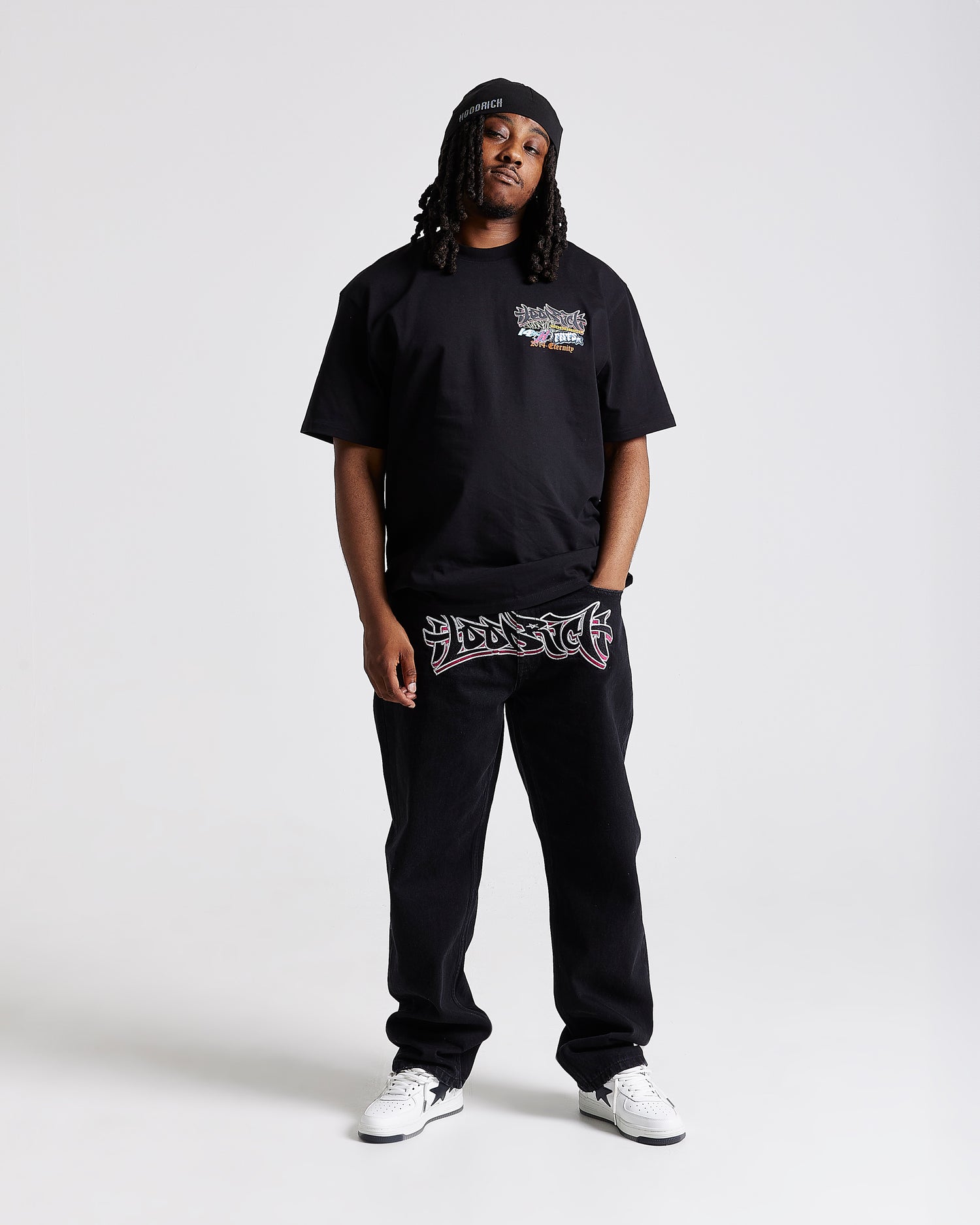Jeans in denim Graff - Nero lavato