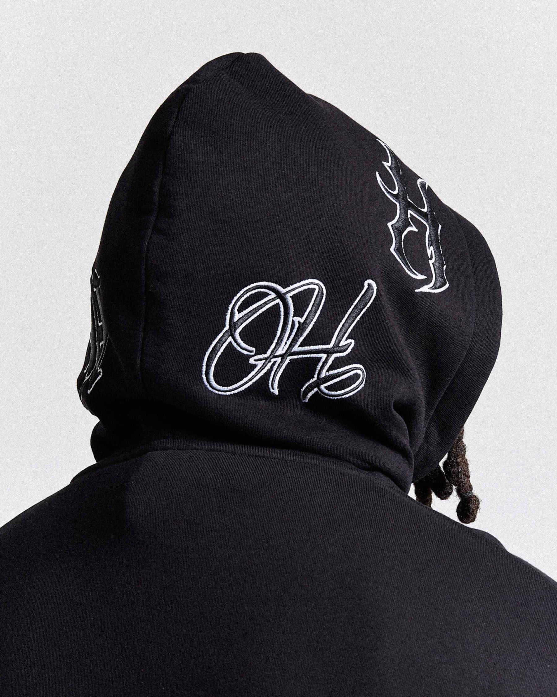 Felpa con cappuccio oversize Spectral - Nero/Bianco